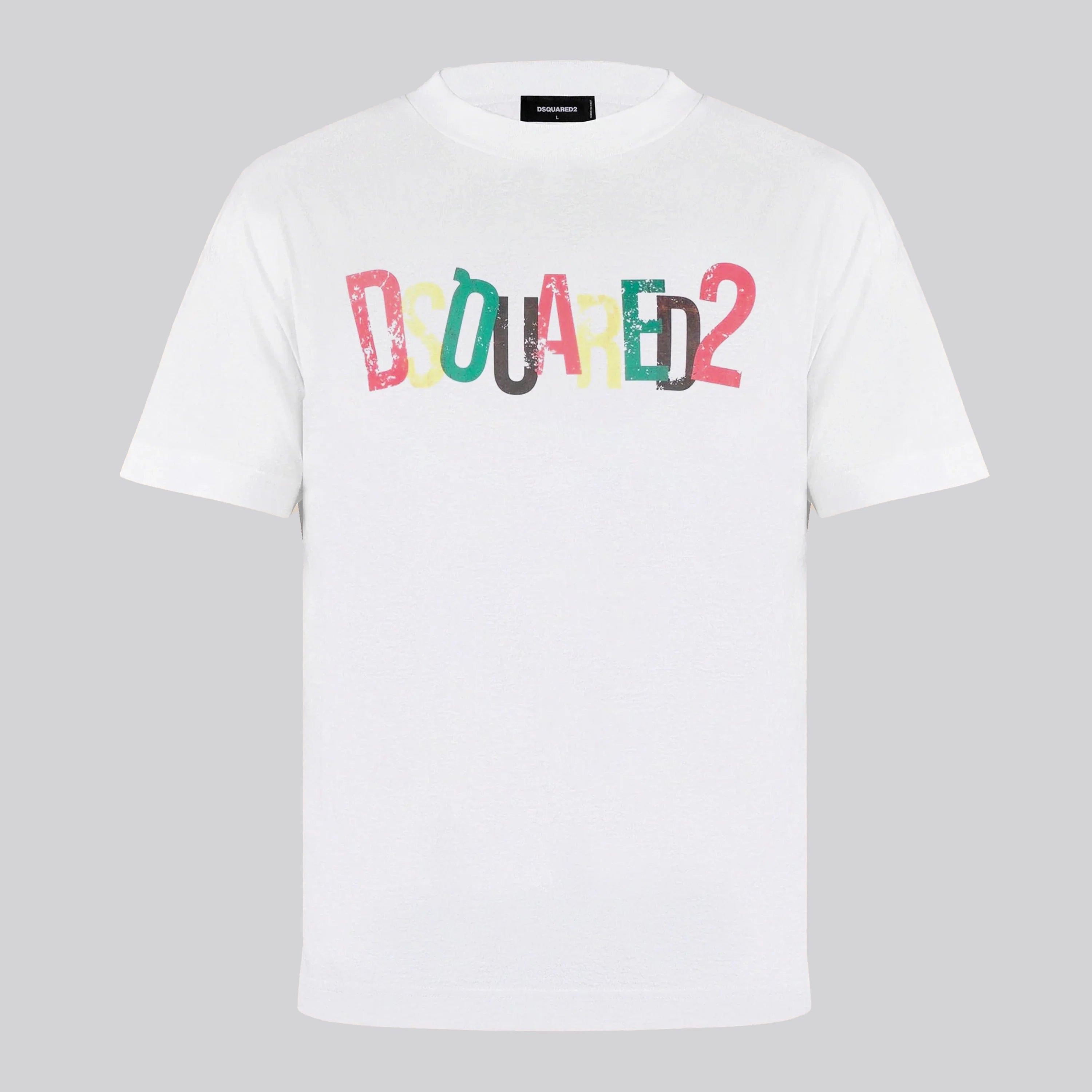 Camiseta Blanca Dsquared2 Multicolor Logo