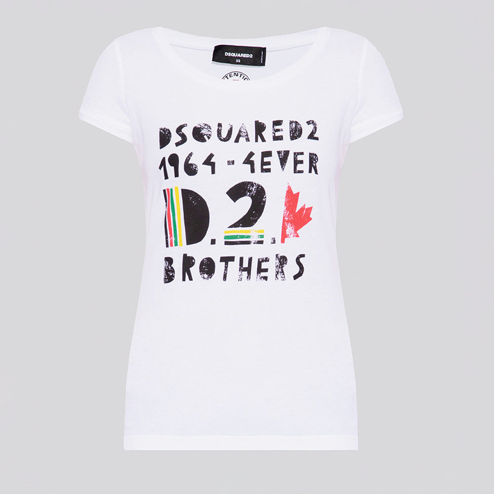 Camiseta Blanca Dsquared2 D2 Brothers