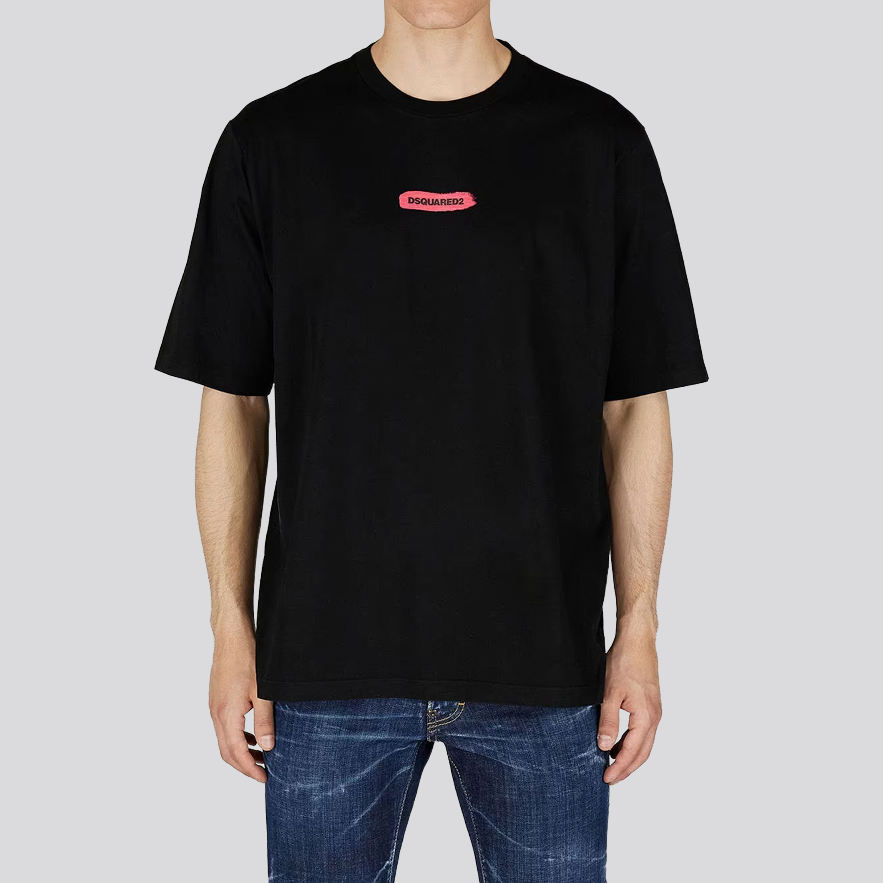 Camiseta Negra Dsquared2 Logo Brush