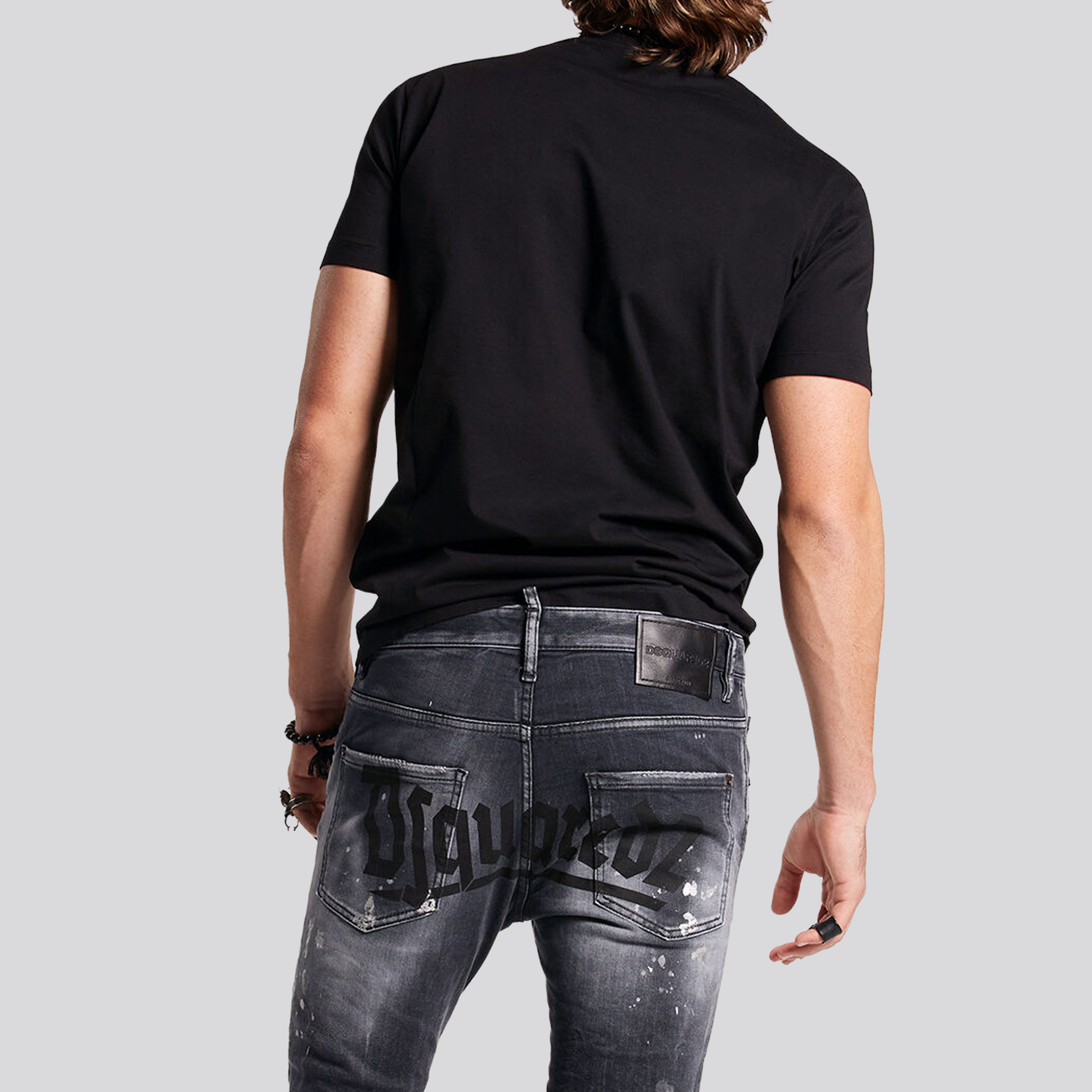 Jeans Negro Dsquared2 Skater Metal