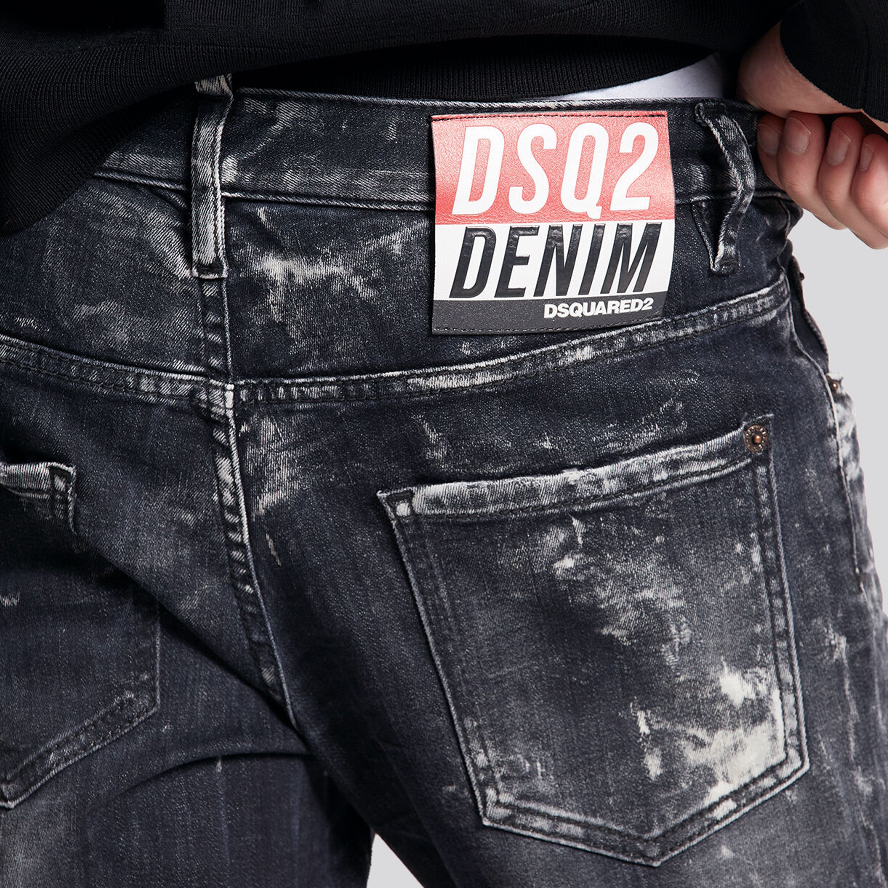 Jeans Negro Dsquared2 Super Twinky Dsq2 Denim Tag