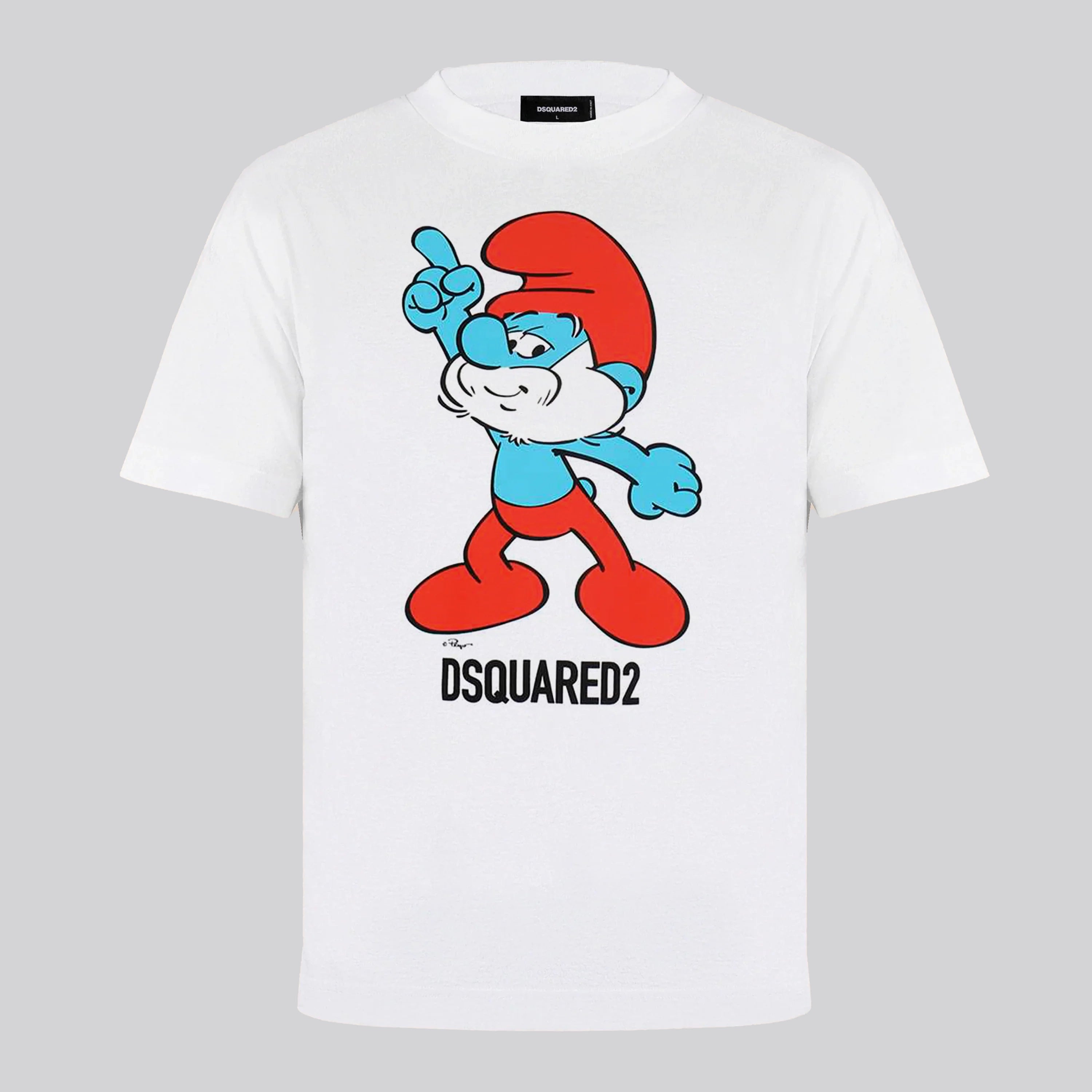 Camiseta Blanca Dsquared2 Smurfs