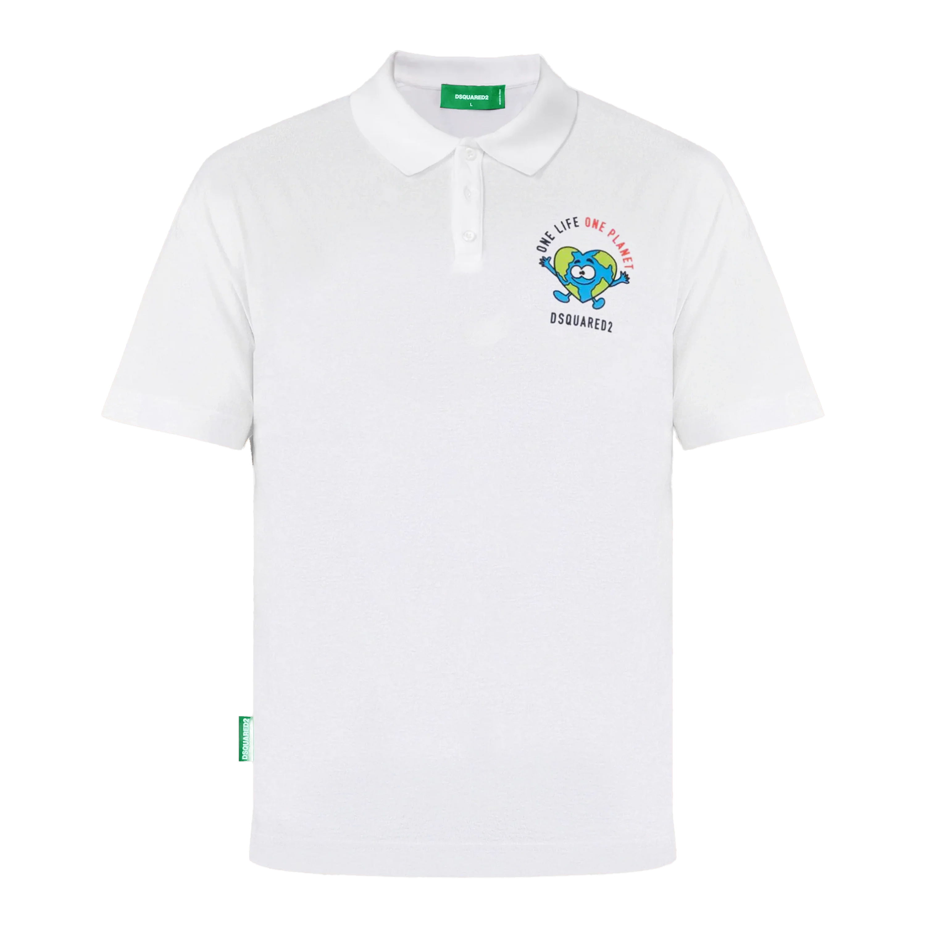 Camiseta Tipo Polo Blanca Dsquared2 Smurfs