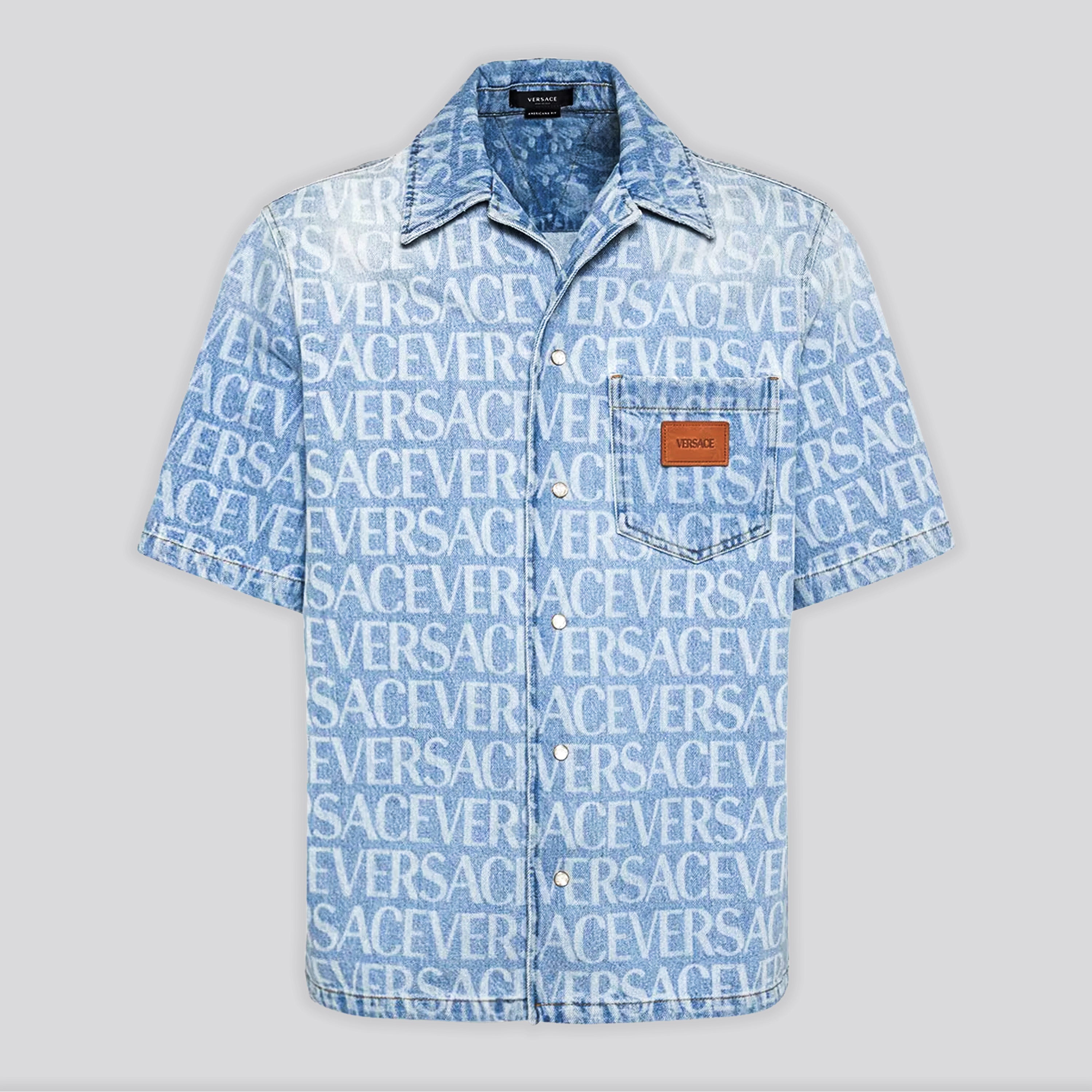 Camisa Celeste Versace Monogram