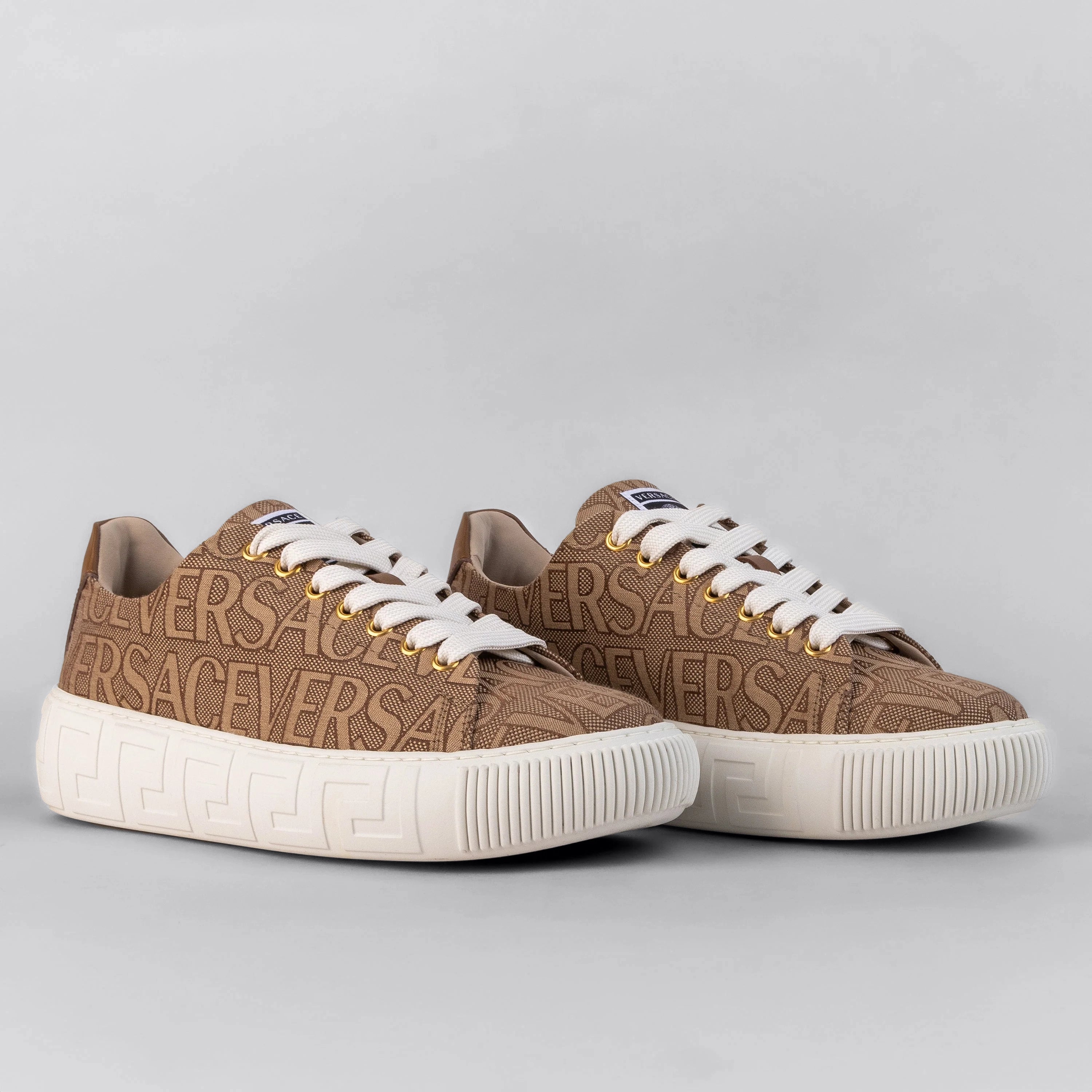 Sneakers Beige Versace Allover Greca