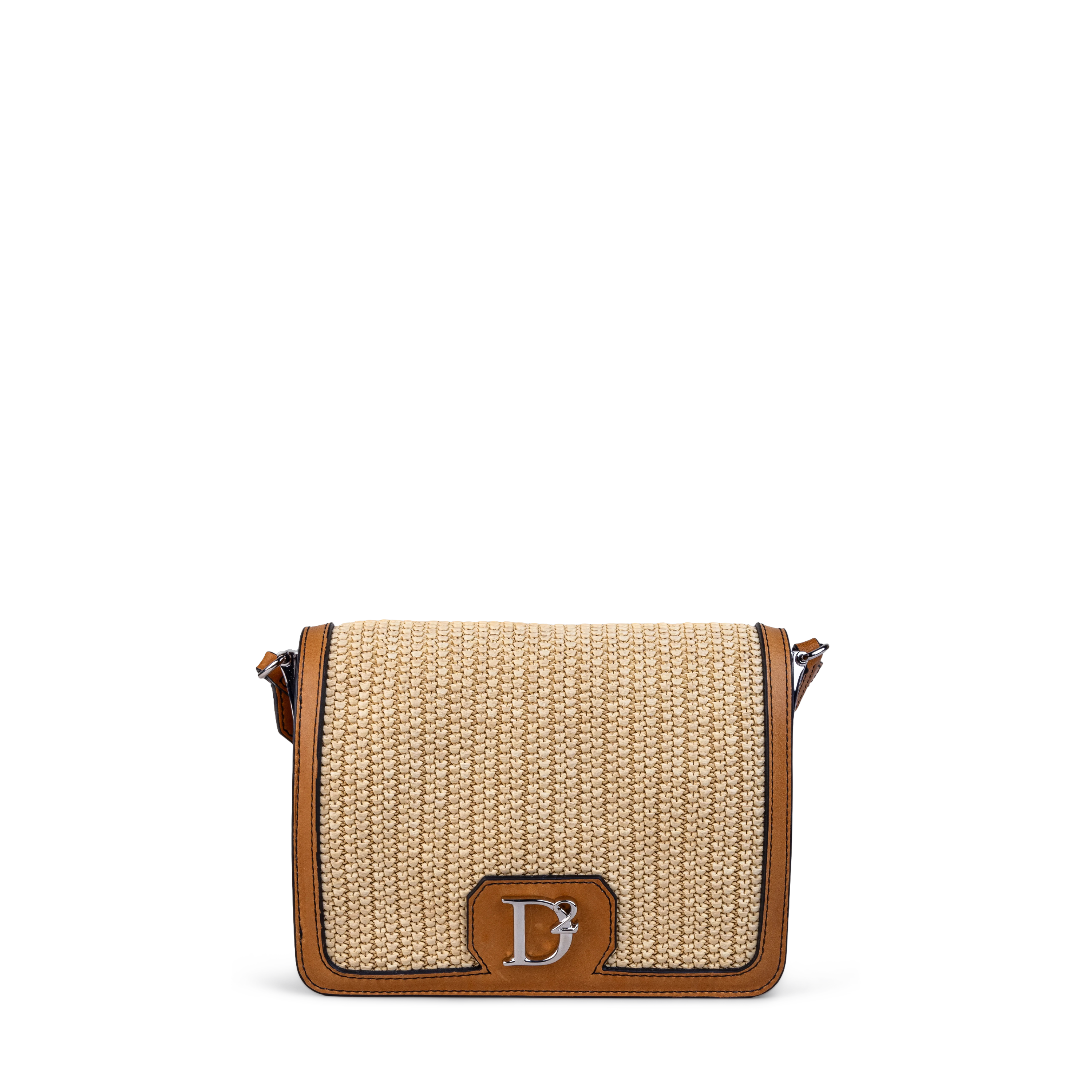 Bolso Grande Beige Dsquared2 Placa Plateada
