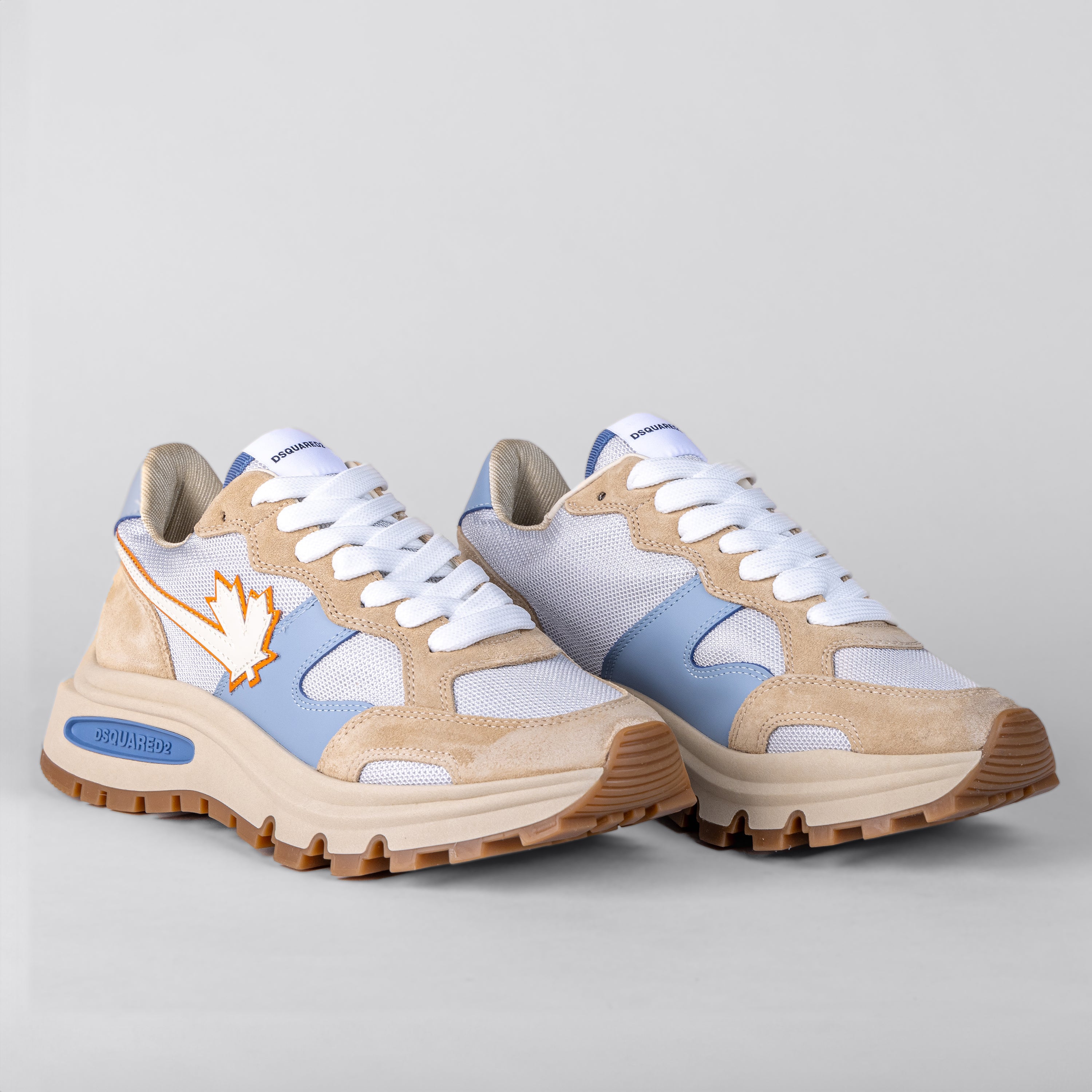 Sneakers Beige Azul Dsquared2 Panelled Bubble