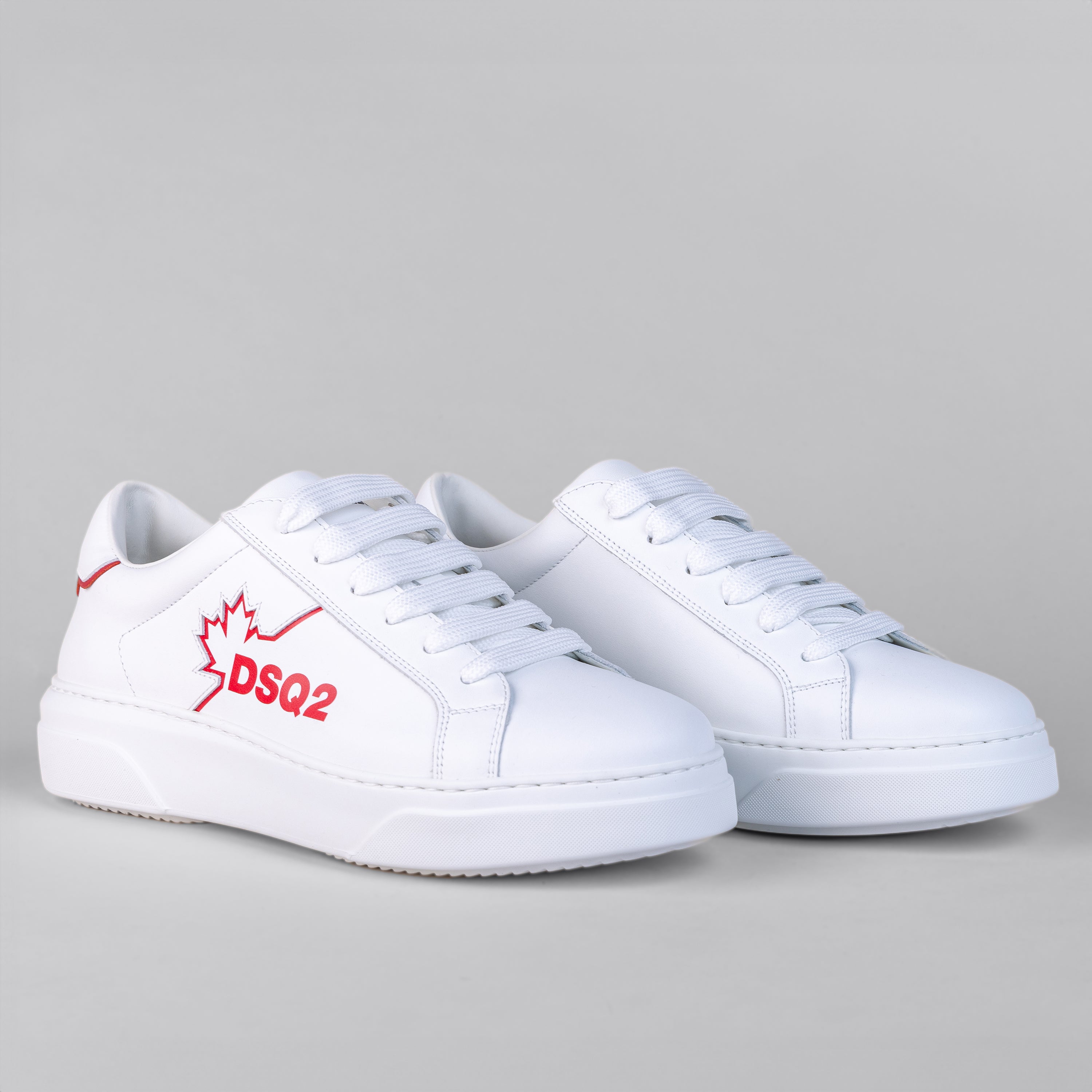 Sneakers Blanco Rojo Dsquared2 Leaf Logo