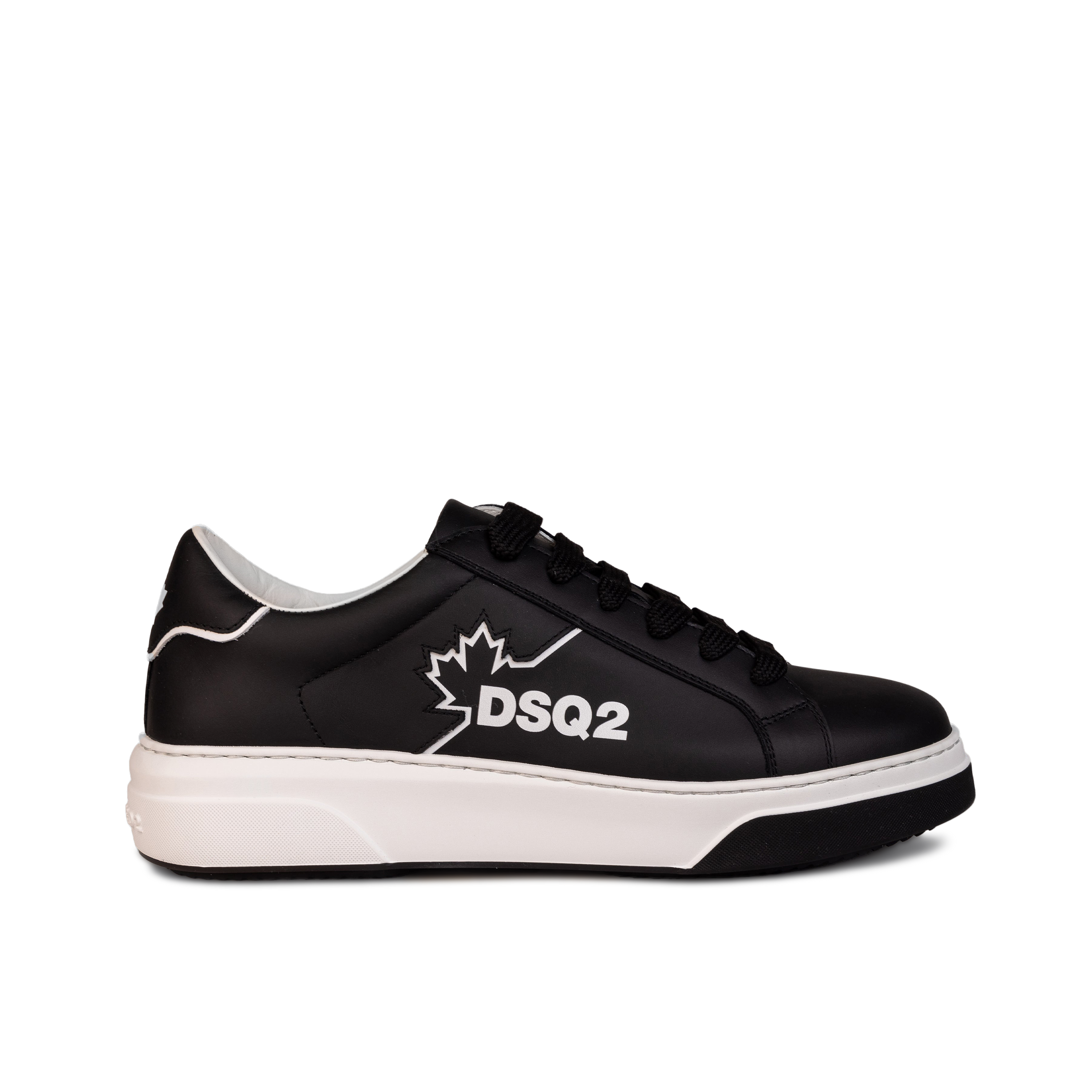 Sneakers Blanco Negro Dsquared2 Leaf Logo