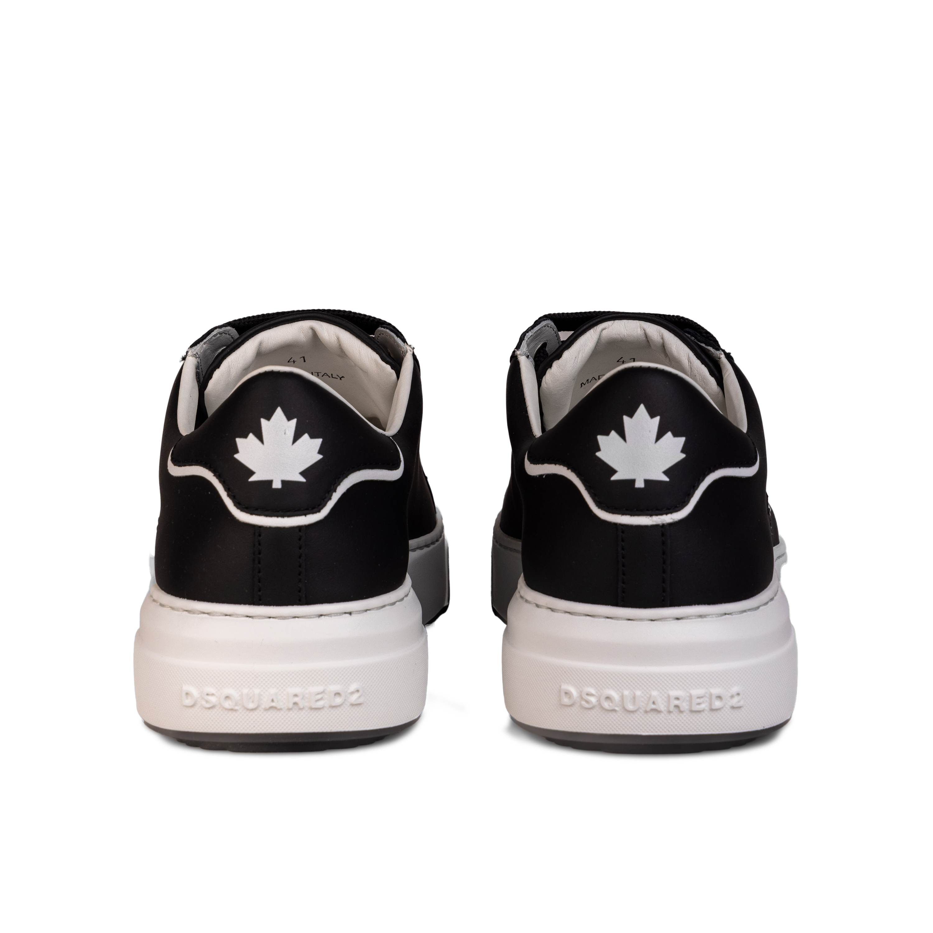 Sneakers Blanco Negro Dsquared2 Leaf Logo