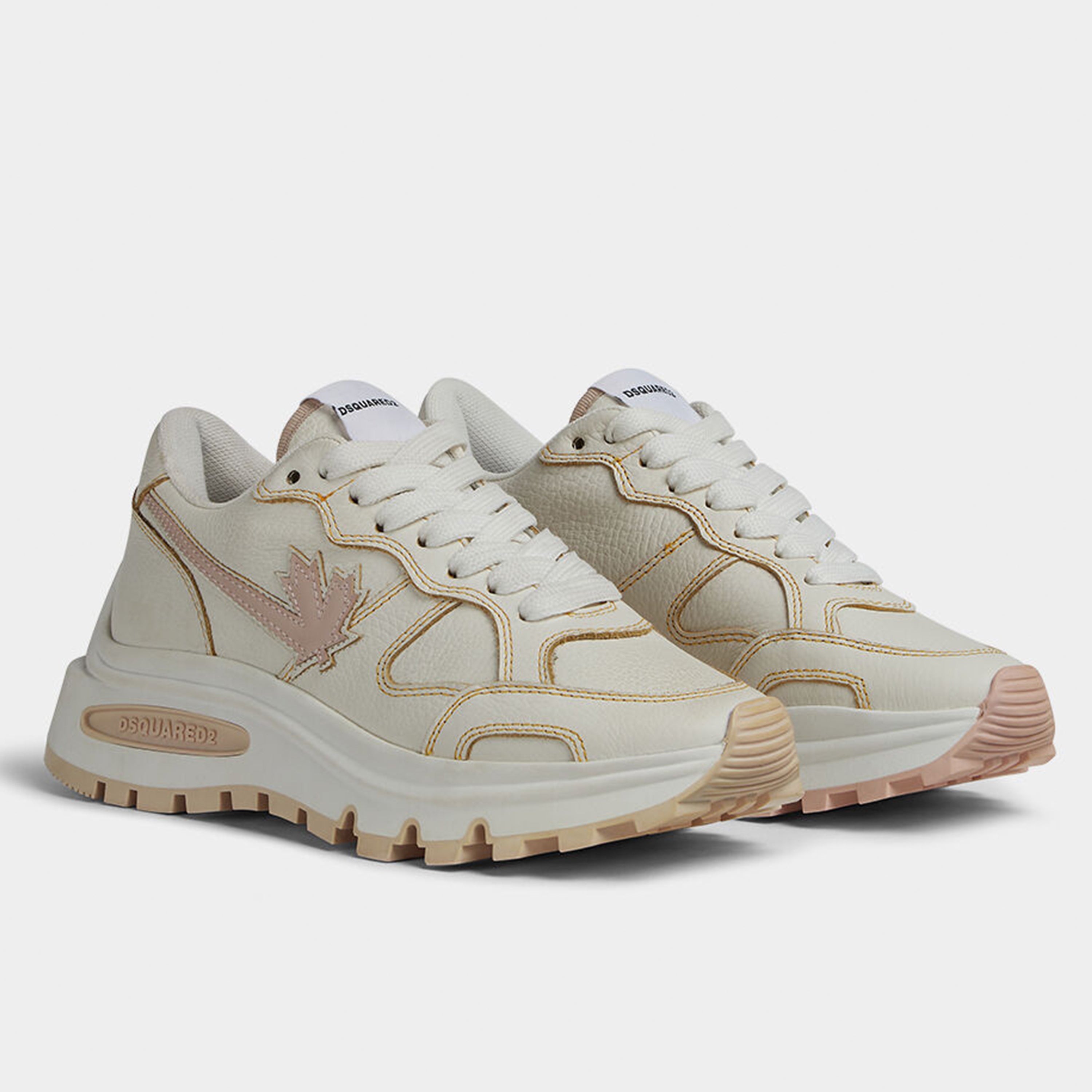 Sneakers Grey Pink Dsquared2 Panelled Bubble