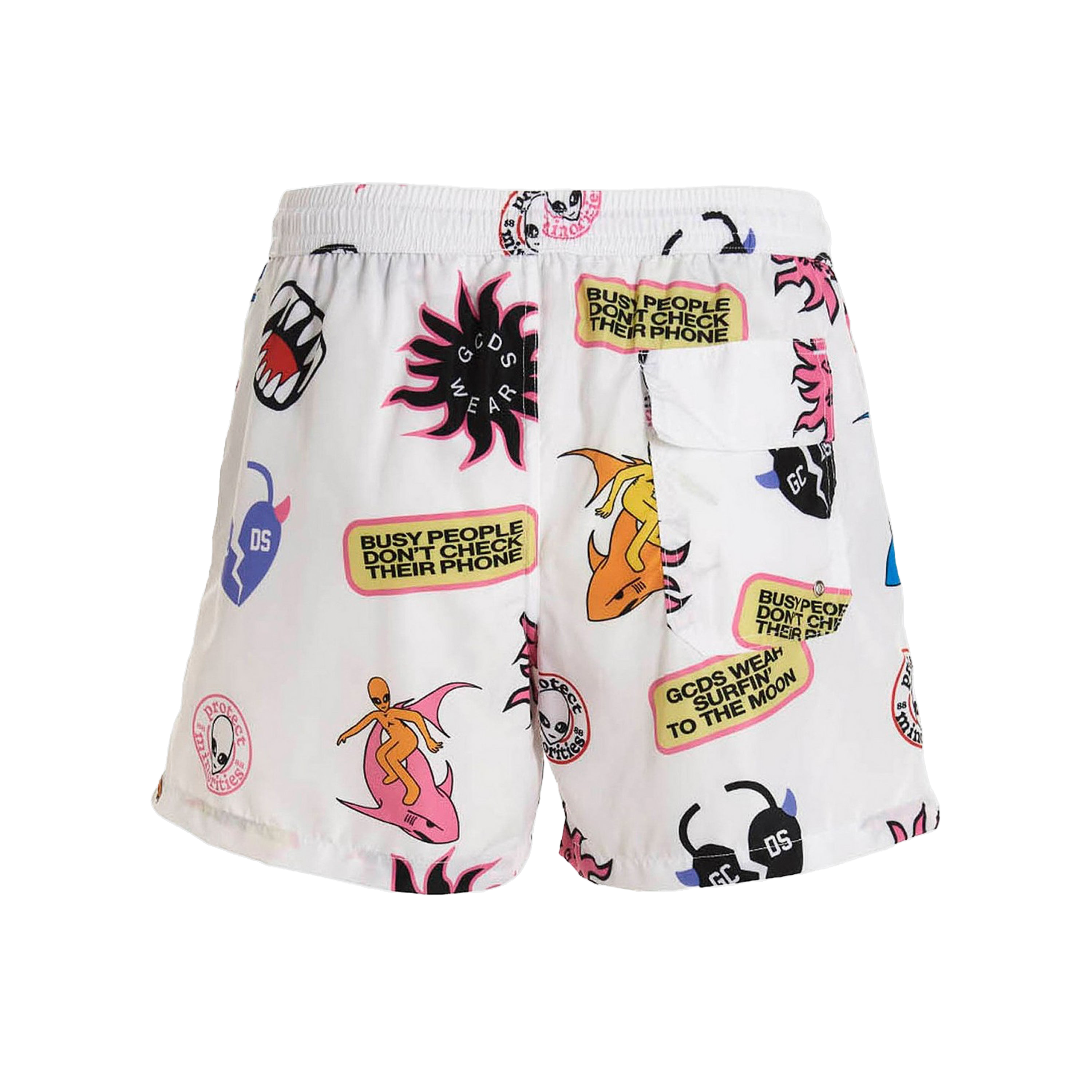 Pantaloneta Blanca GCDS Surging Wirdo