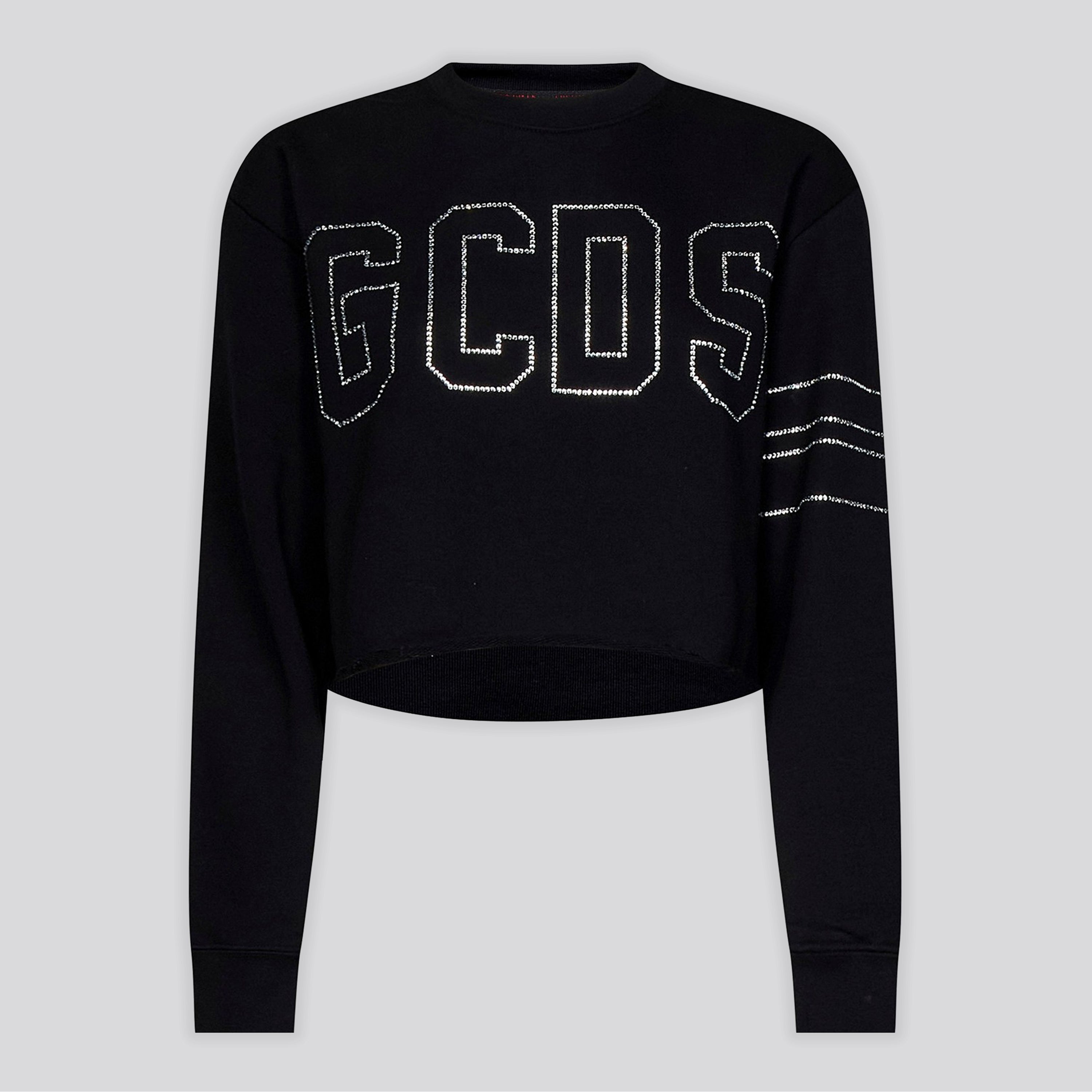 Suéter Negro GCDS Crystal Logo