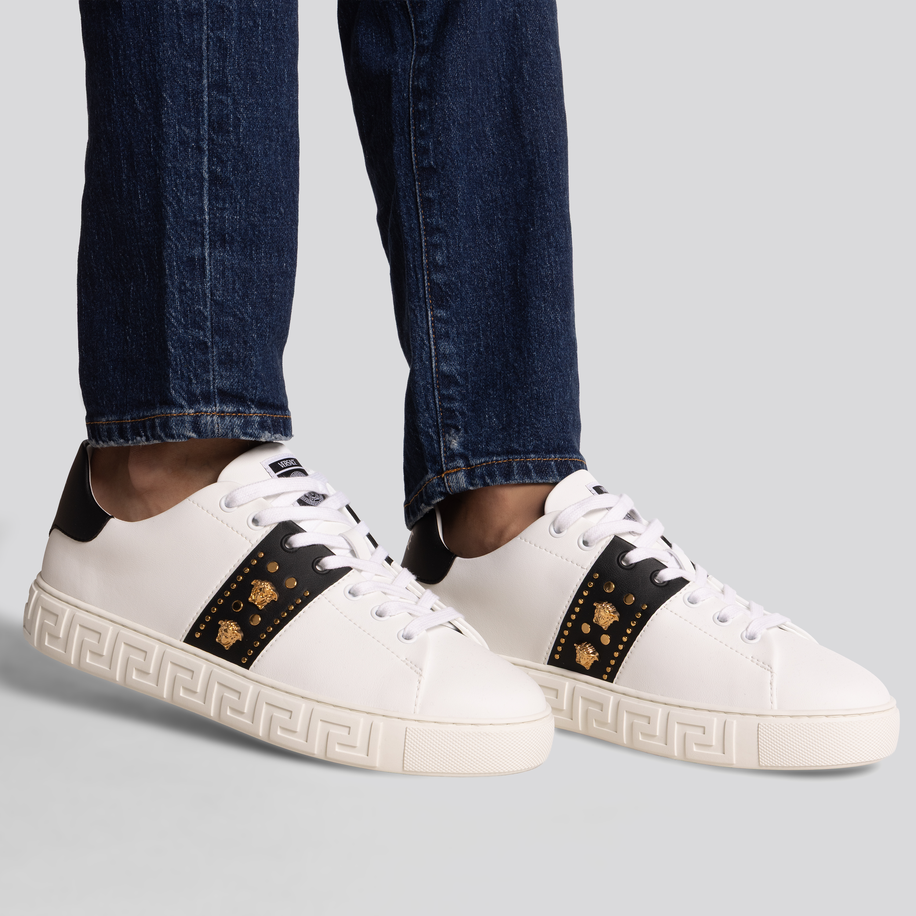 Sneakers Negros Versace Medusa Rhinestones
