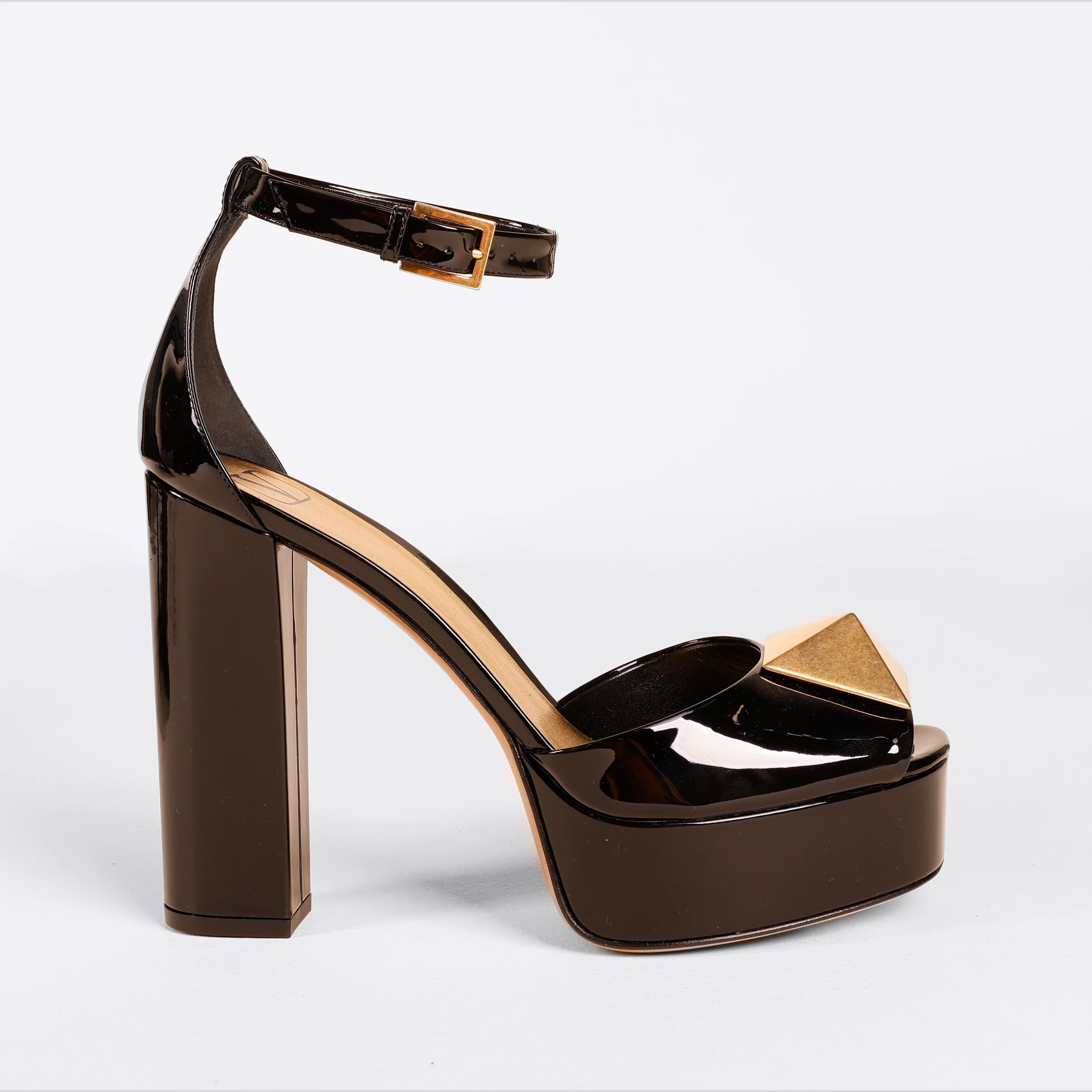 Tacones Negros Valentino One Stud 125 mm