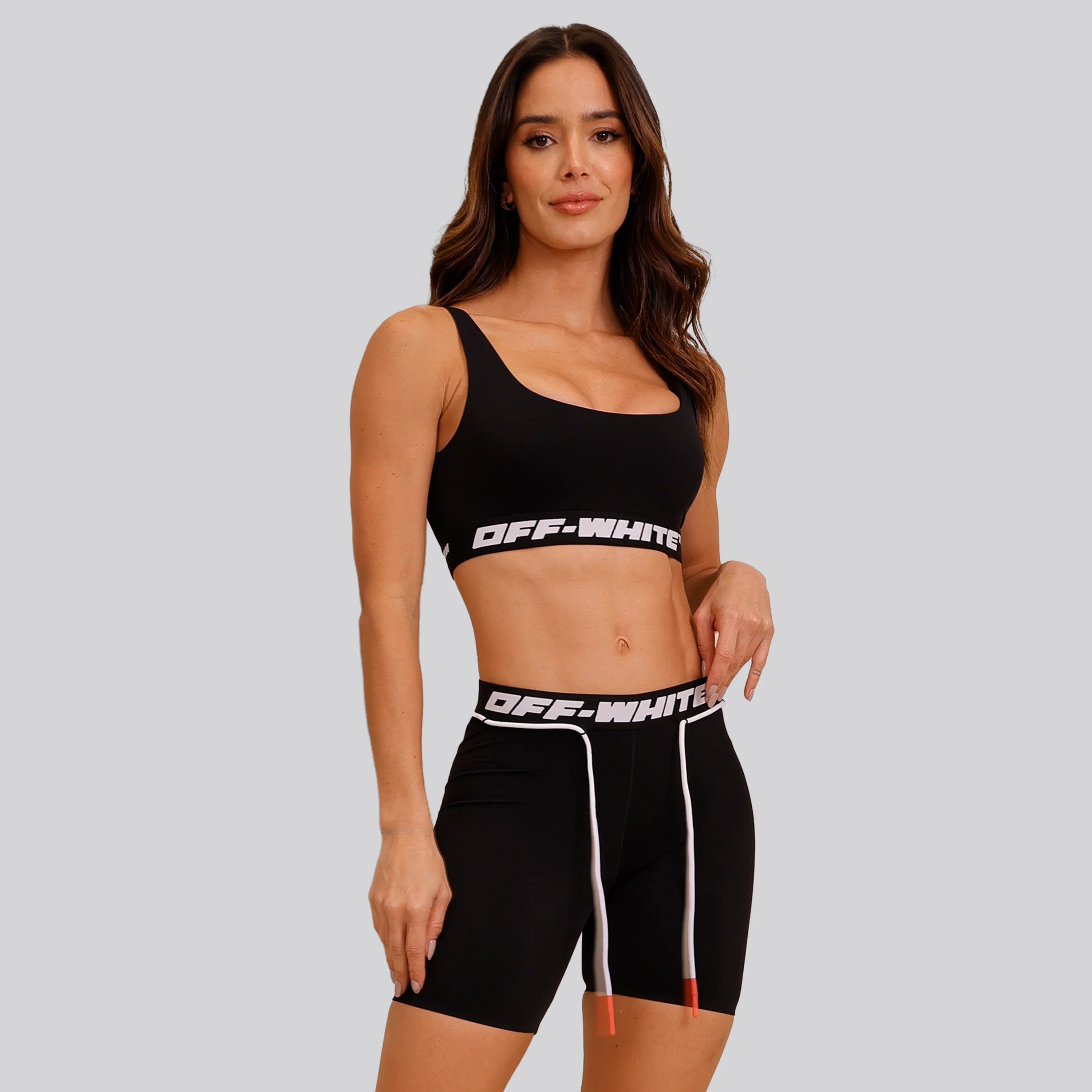 Top Negro Off-White Logo Band