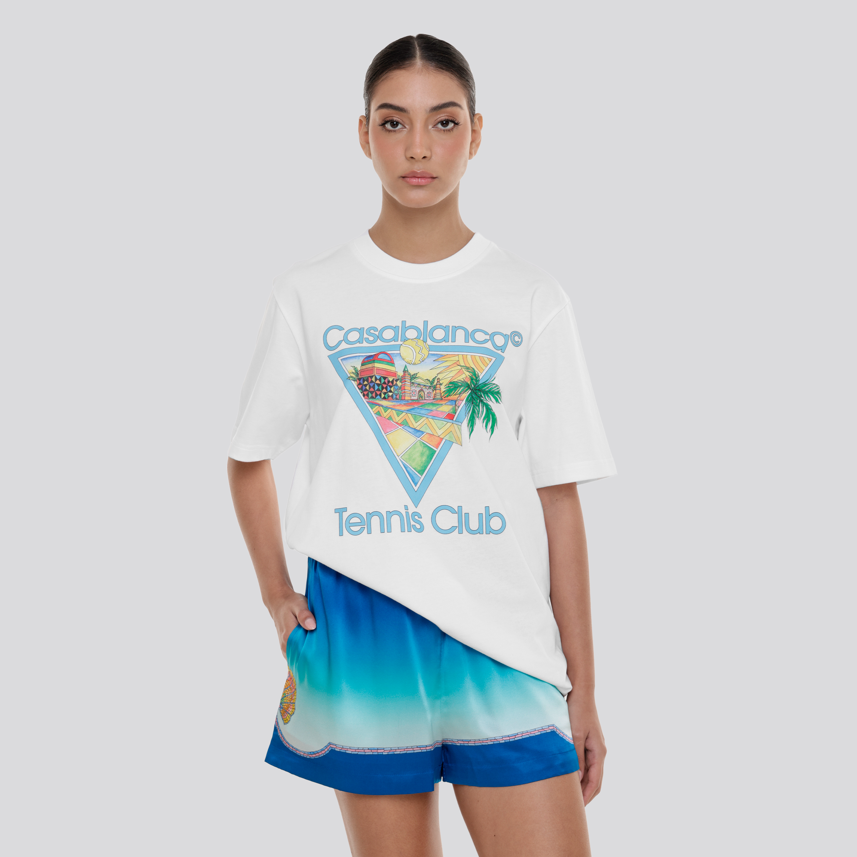 Camiseta Blanca Casablanca Afro Cubism Tennis Club