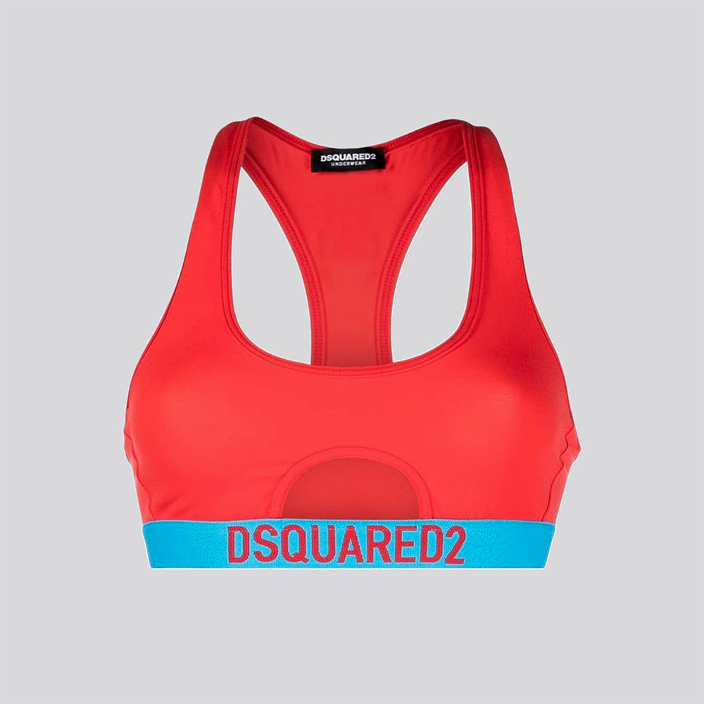 Top Rojo Dsquared2 Azul Logo Band