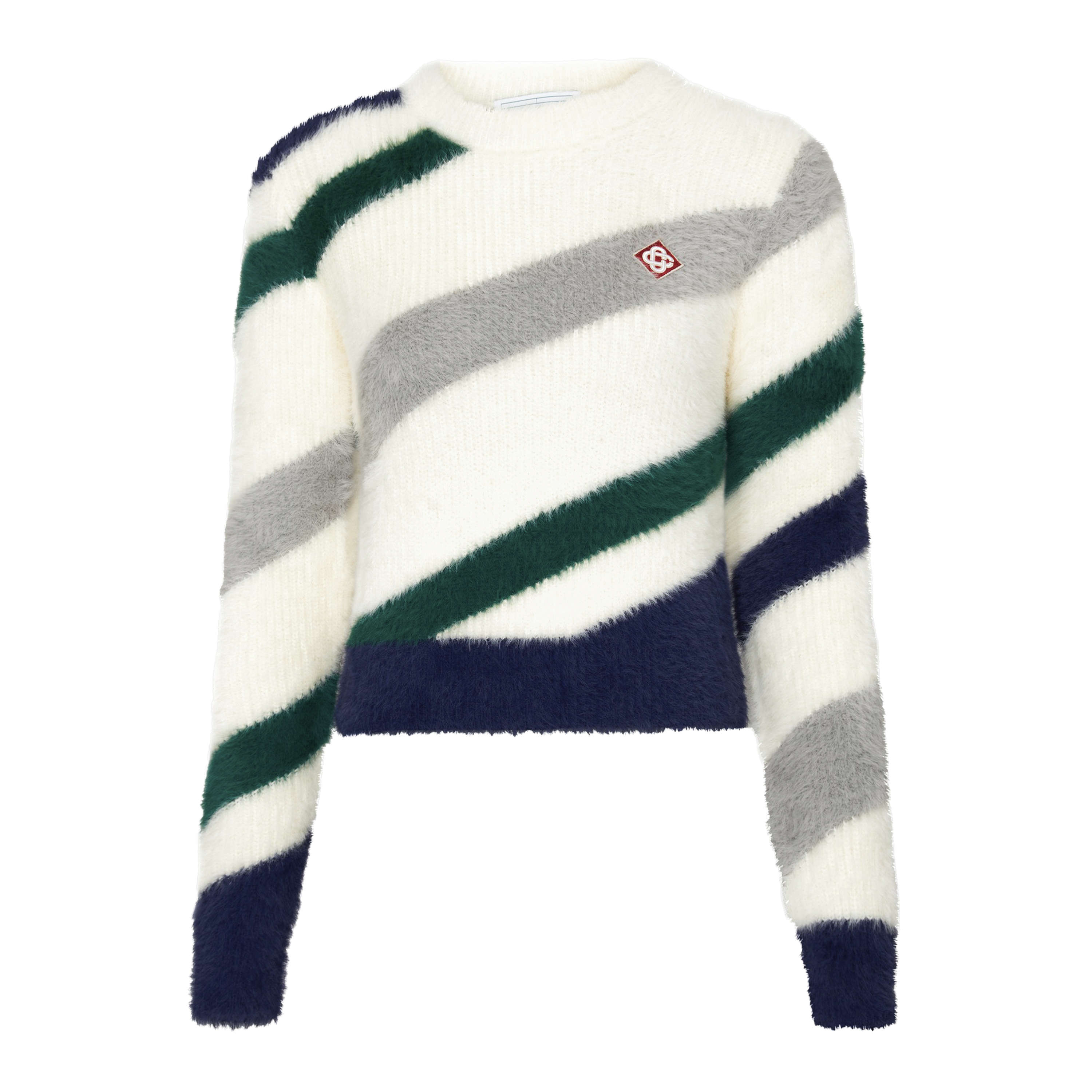 Suéter Blanco Casablanca Furry Striped