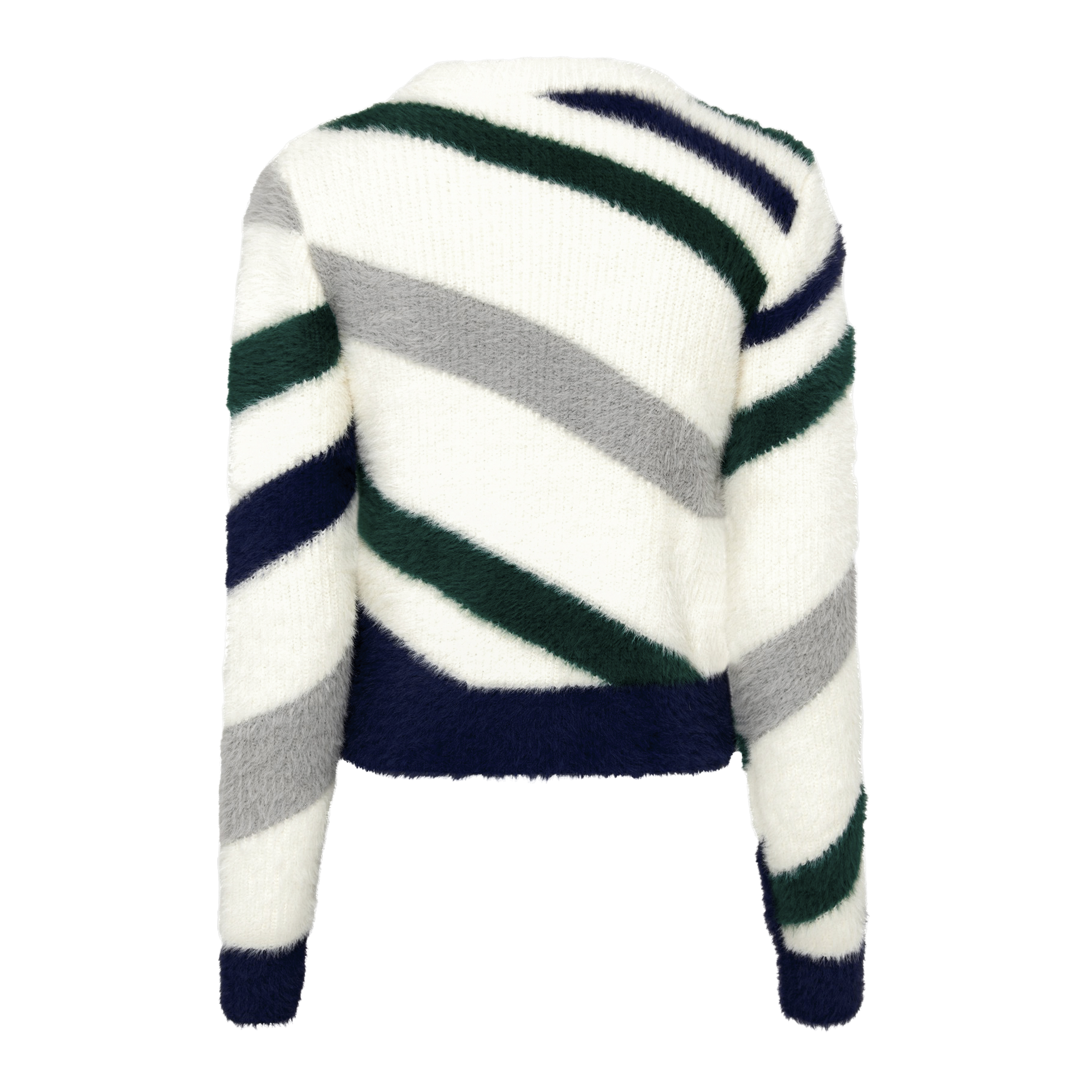 Suéter Blanco Casablanca Furry Striped