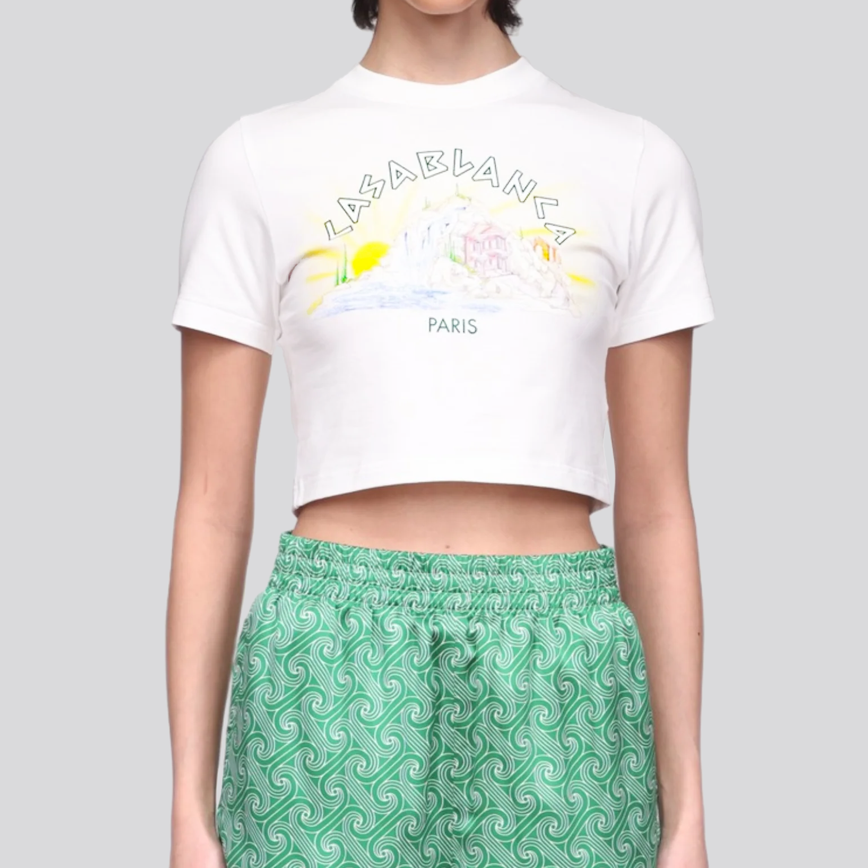 Camiseta Blanca Casablanca Cropped Mountain River