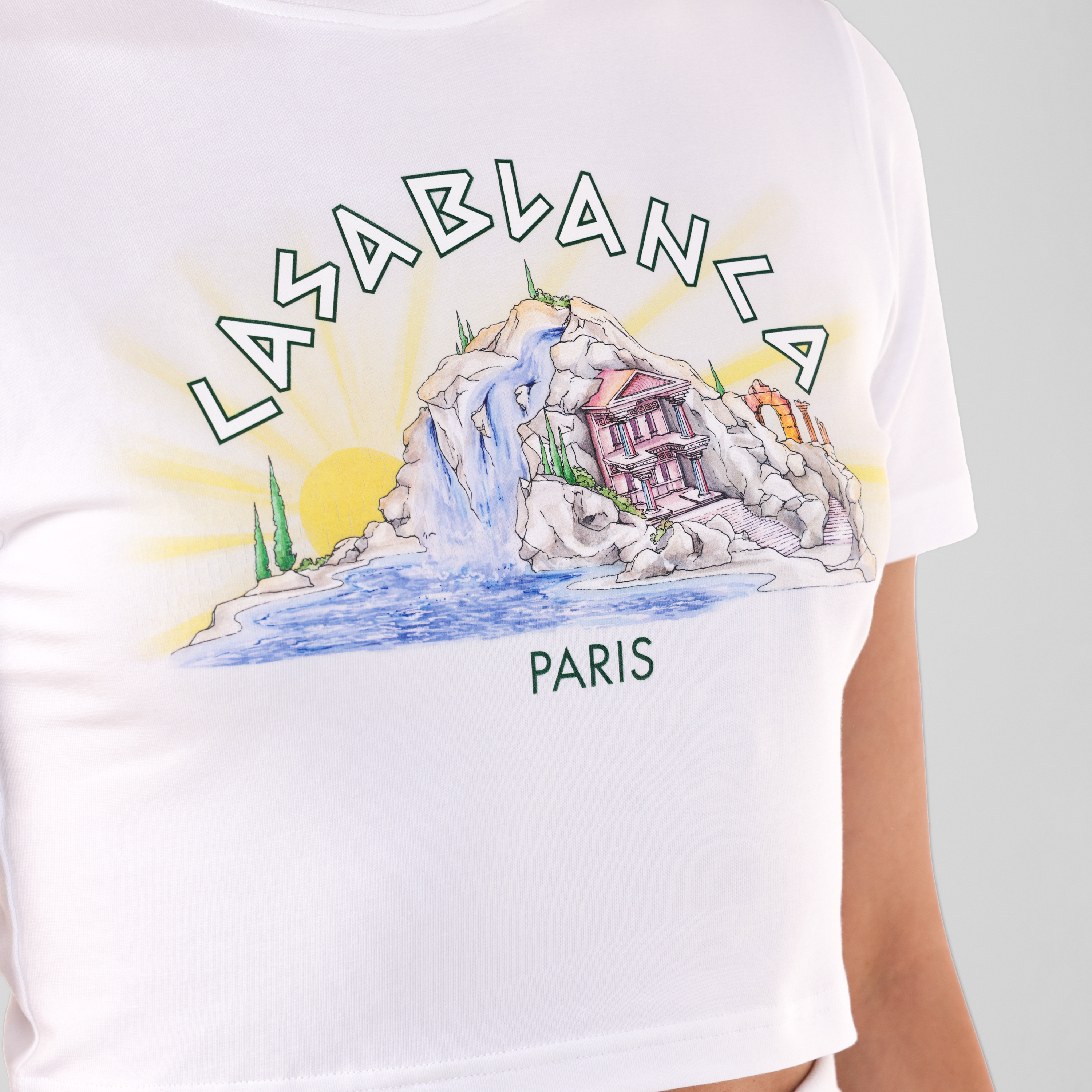 Camiseta Blanca Casablanca Cropped Mountain River