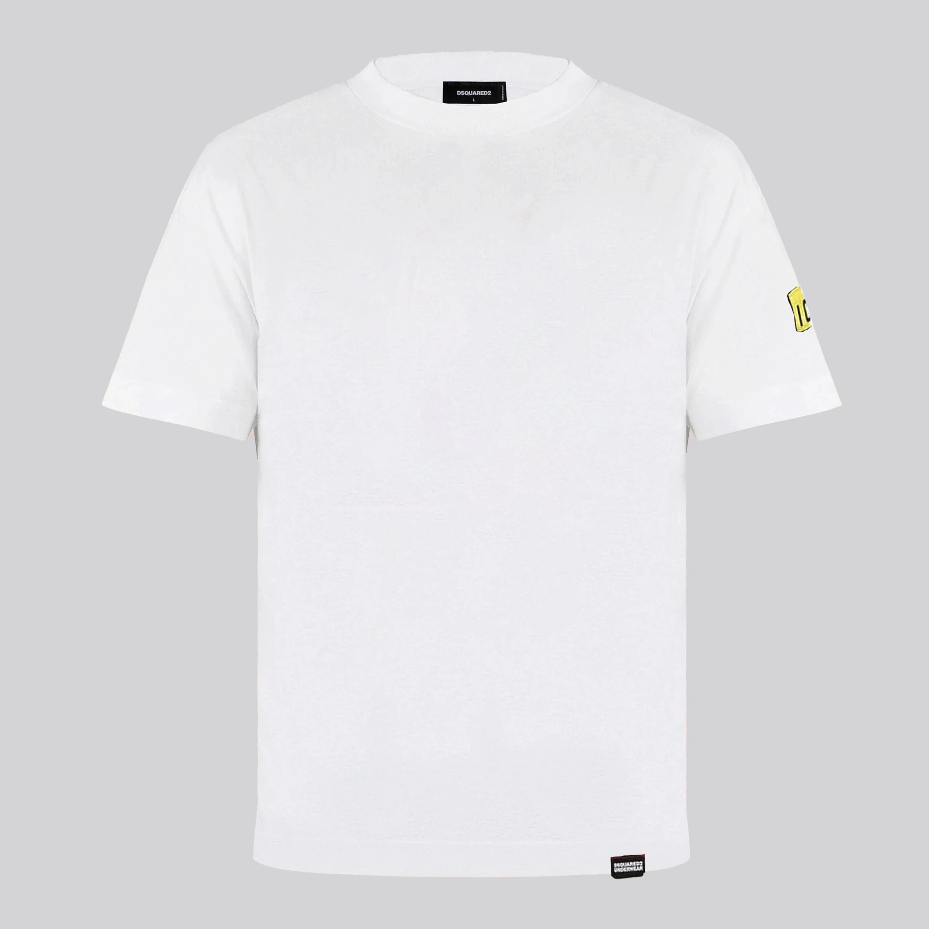 Camiseta Blanca Dsquared2 Amarillo Icon Tag