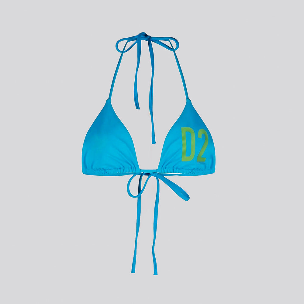 Bikini Top Azul Dsquared2 Amarillo Logo