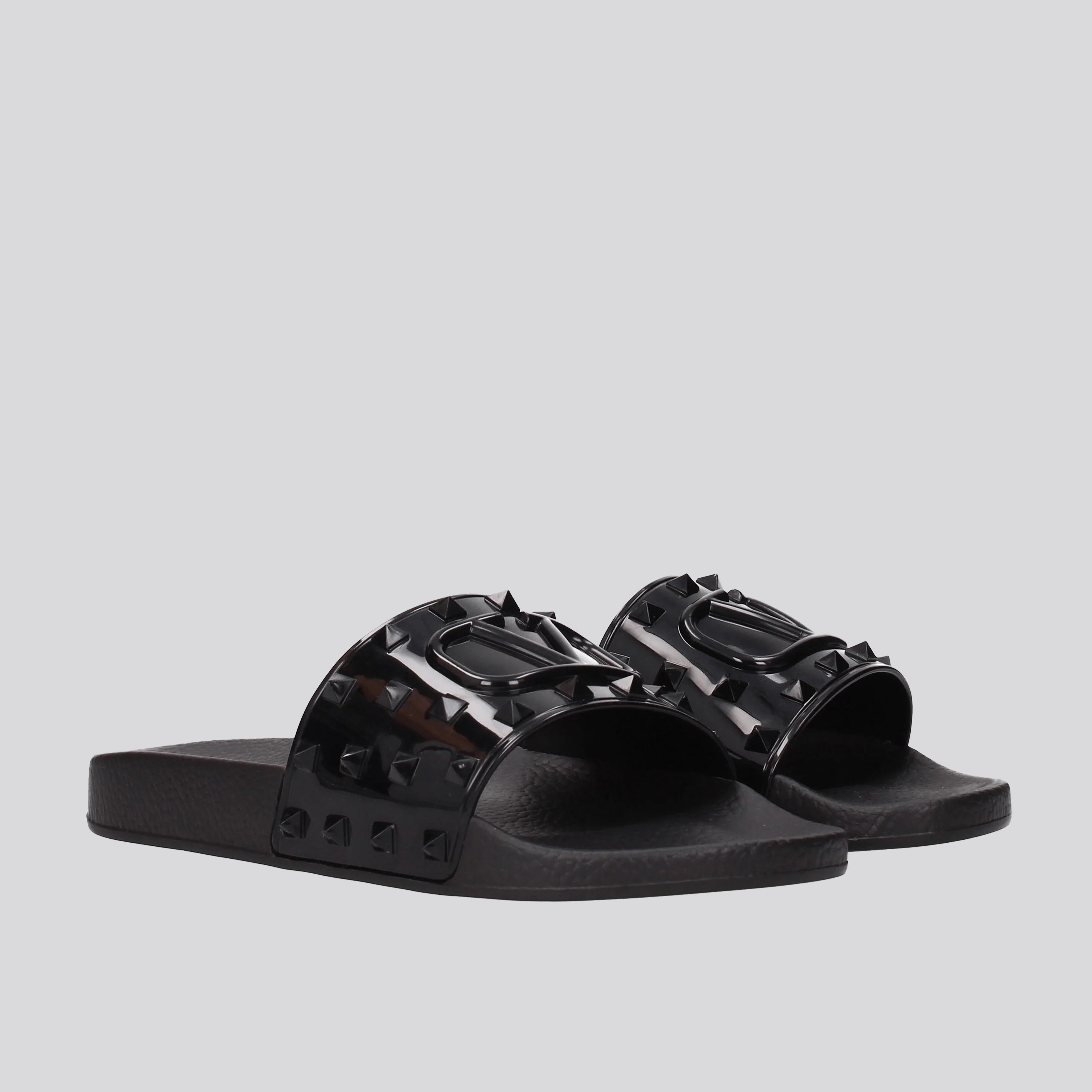 Sandalias Negros Valentino Vlogo Rockstuds