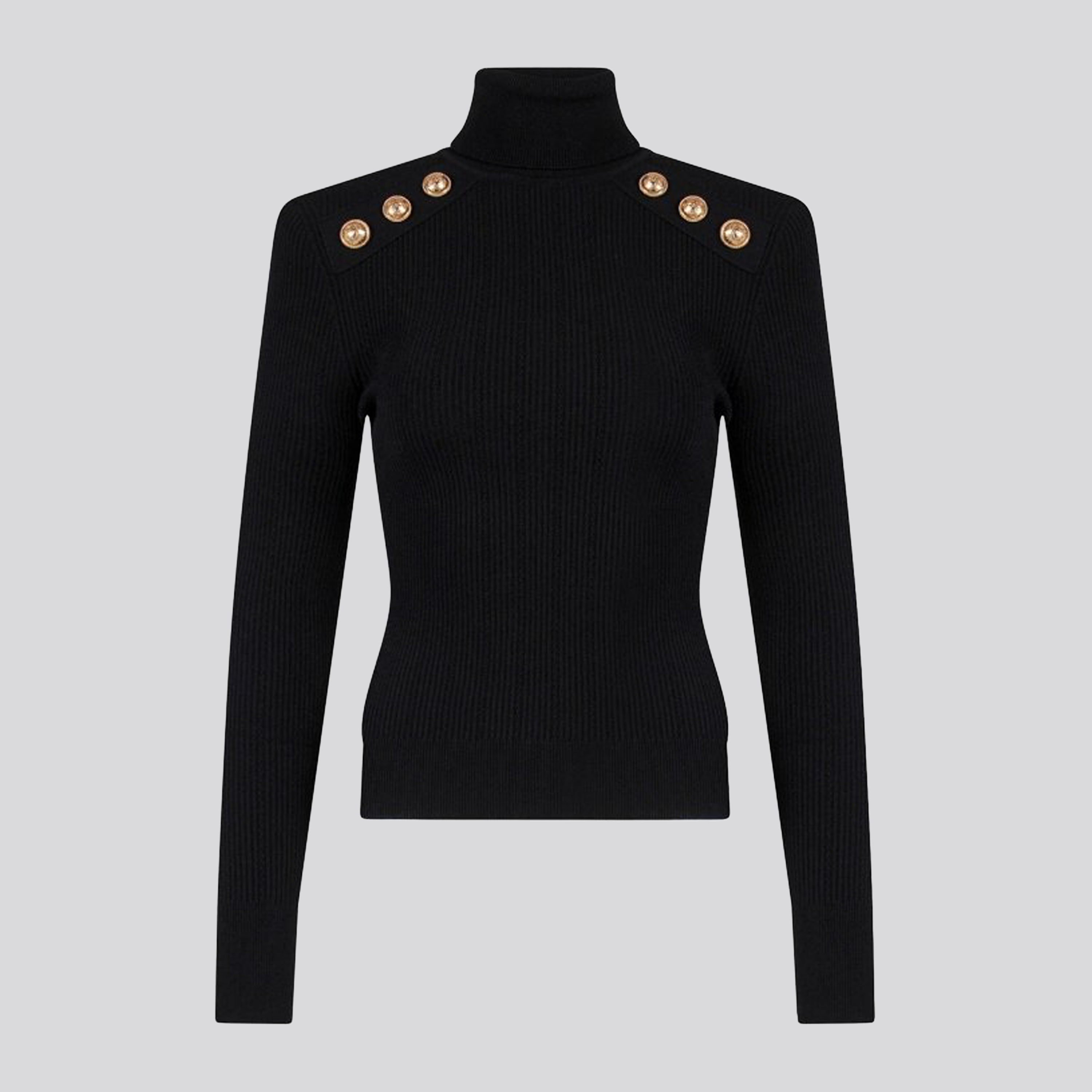 Buzo Negro Balmain High-Neck