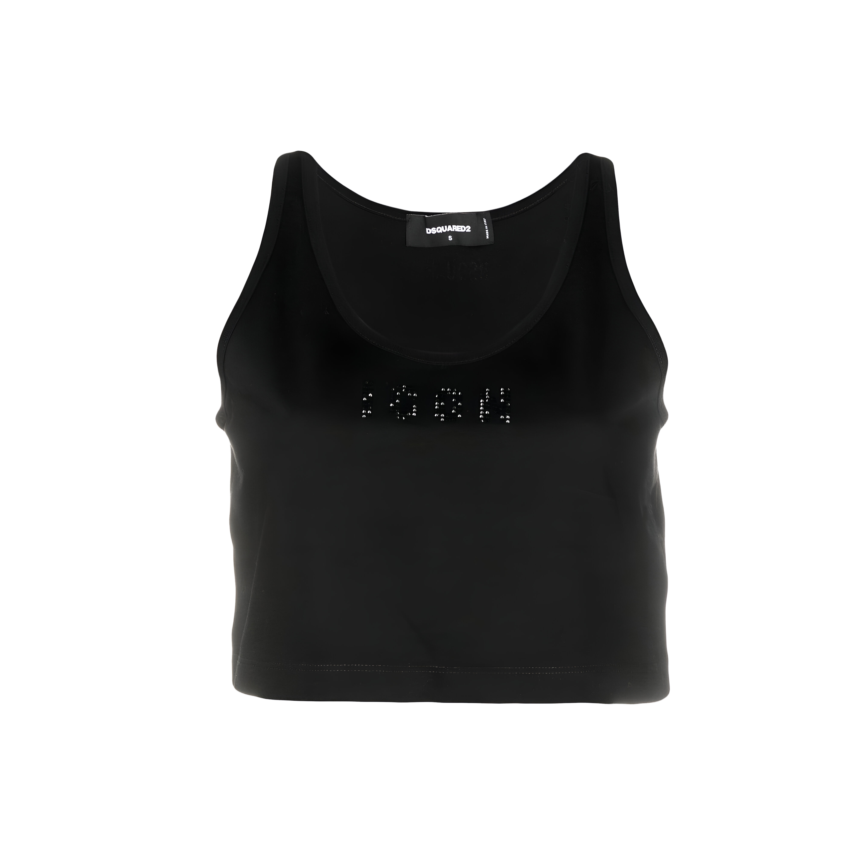 Top Negro Dsquared2 Icon Rhinestones