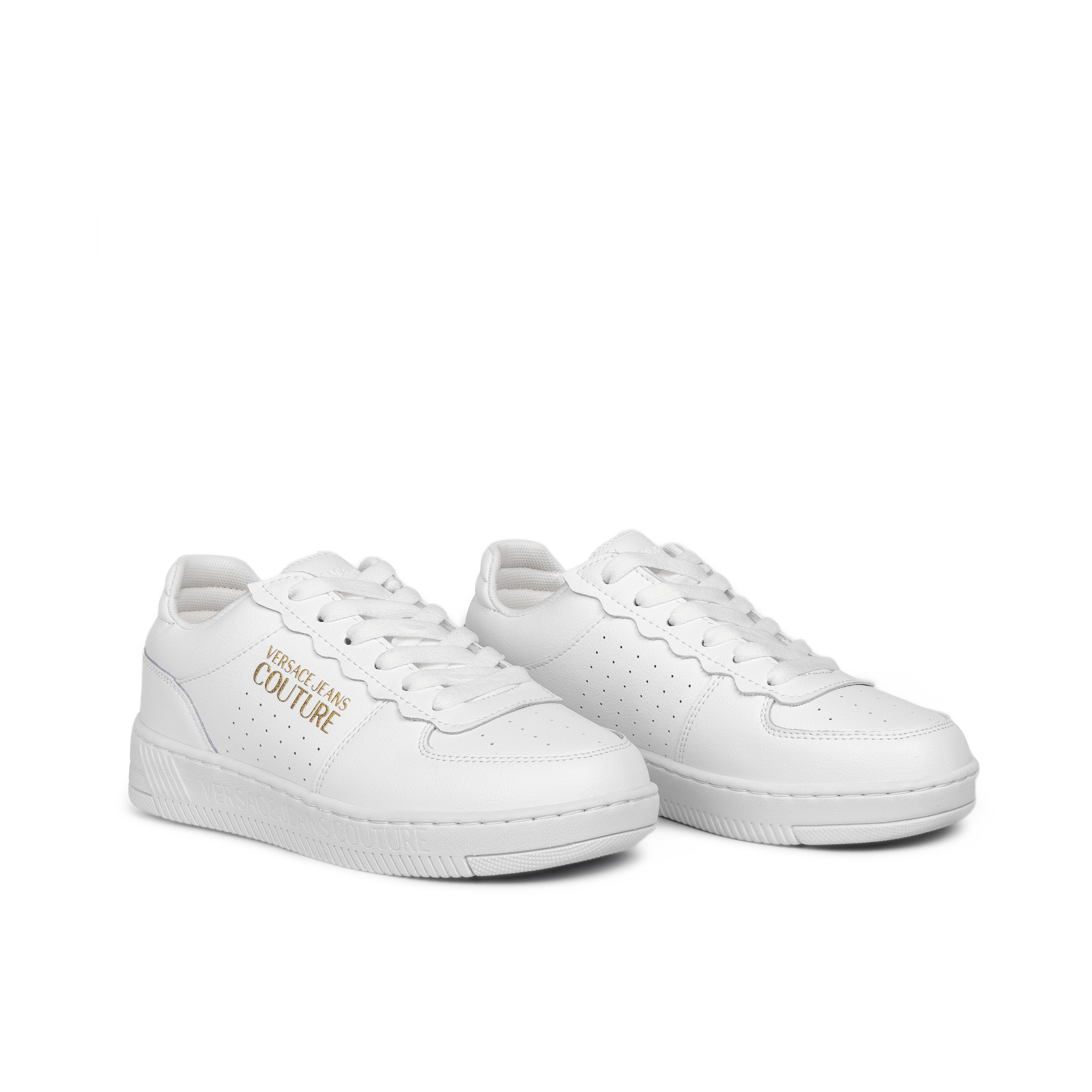 Sneakers Blanco Versace Couture Grainy Leather