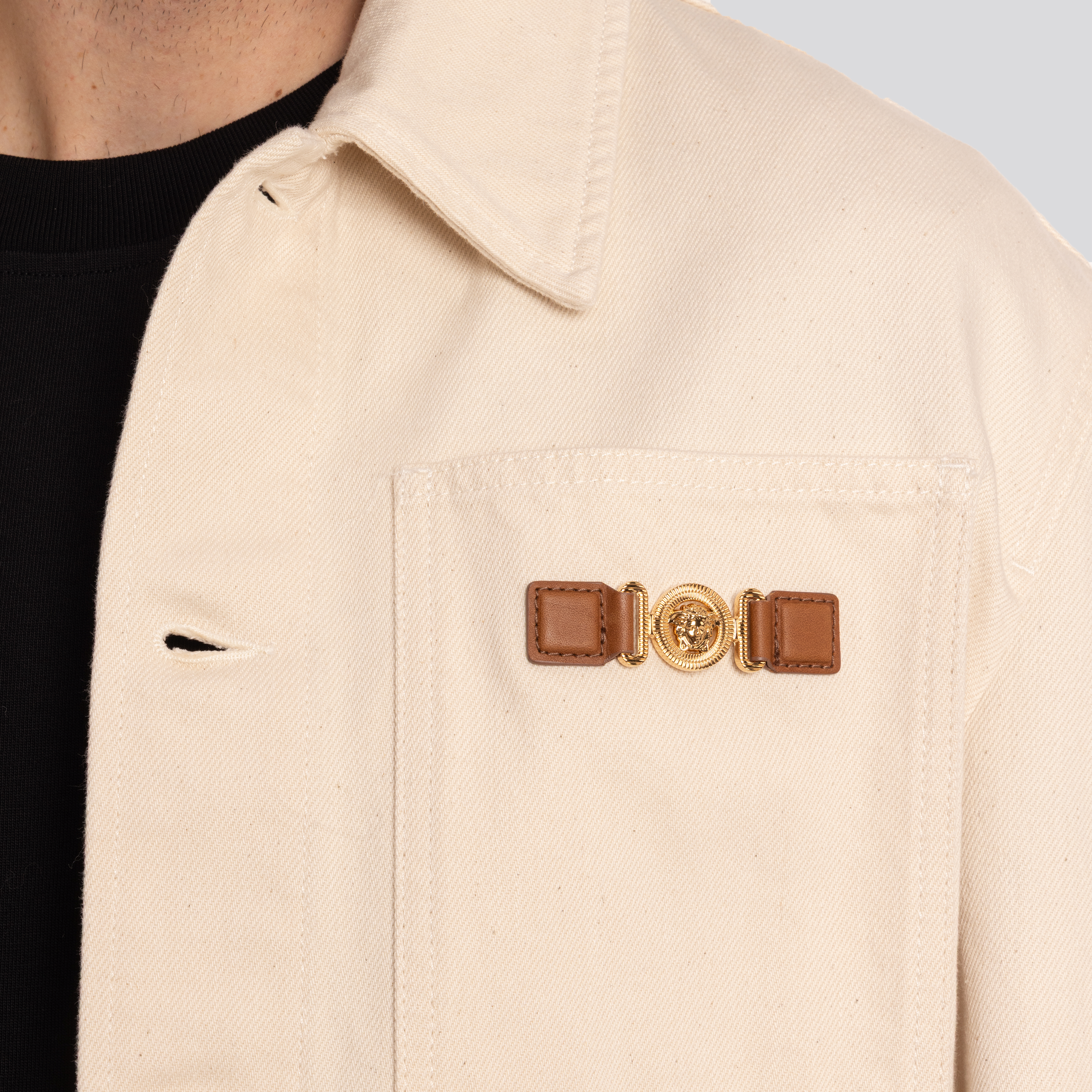 Camisa Hueso Versace Tag