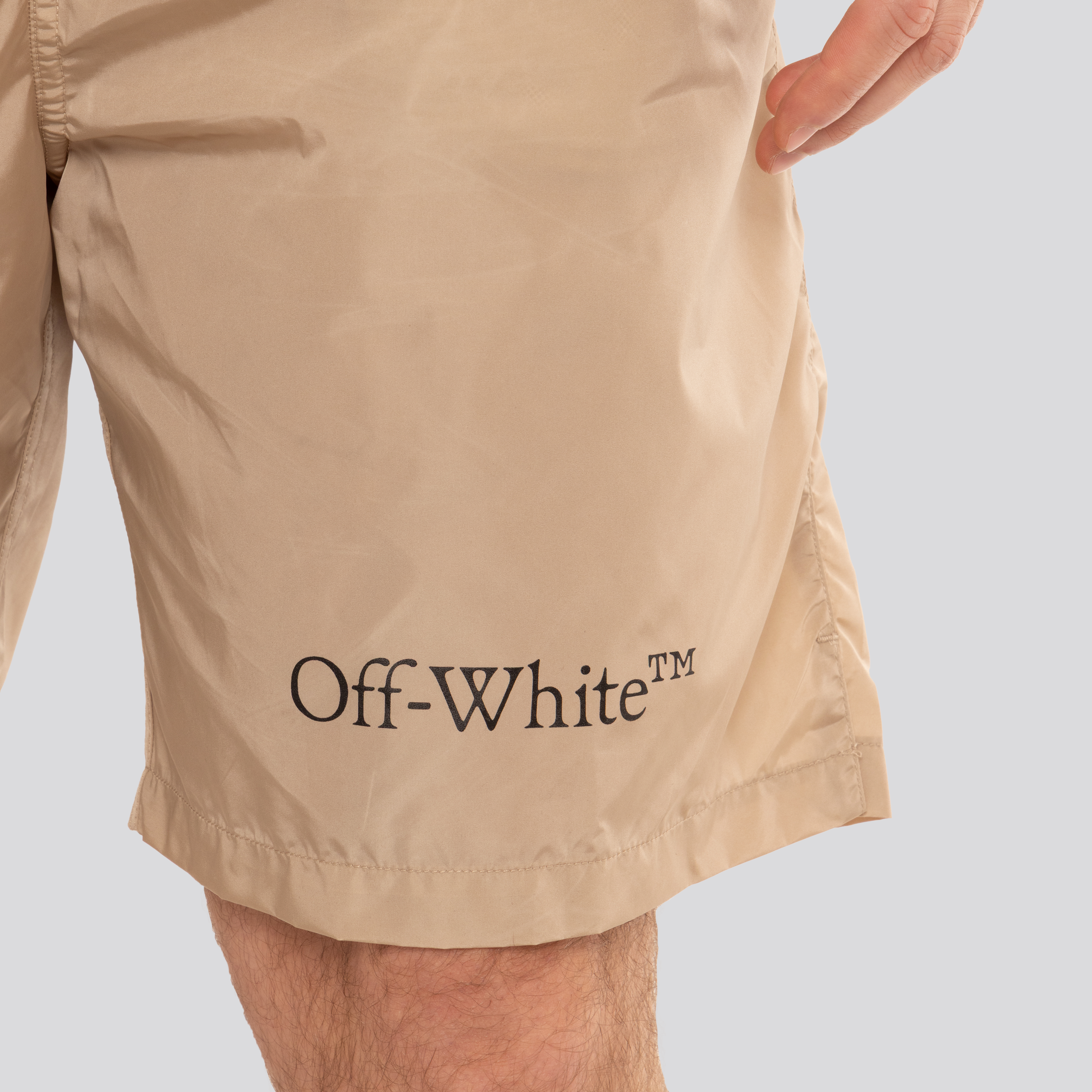 Pantaloneta Beige Off-White Outline Arrow