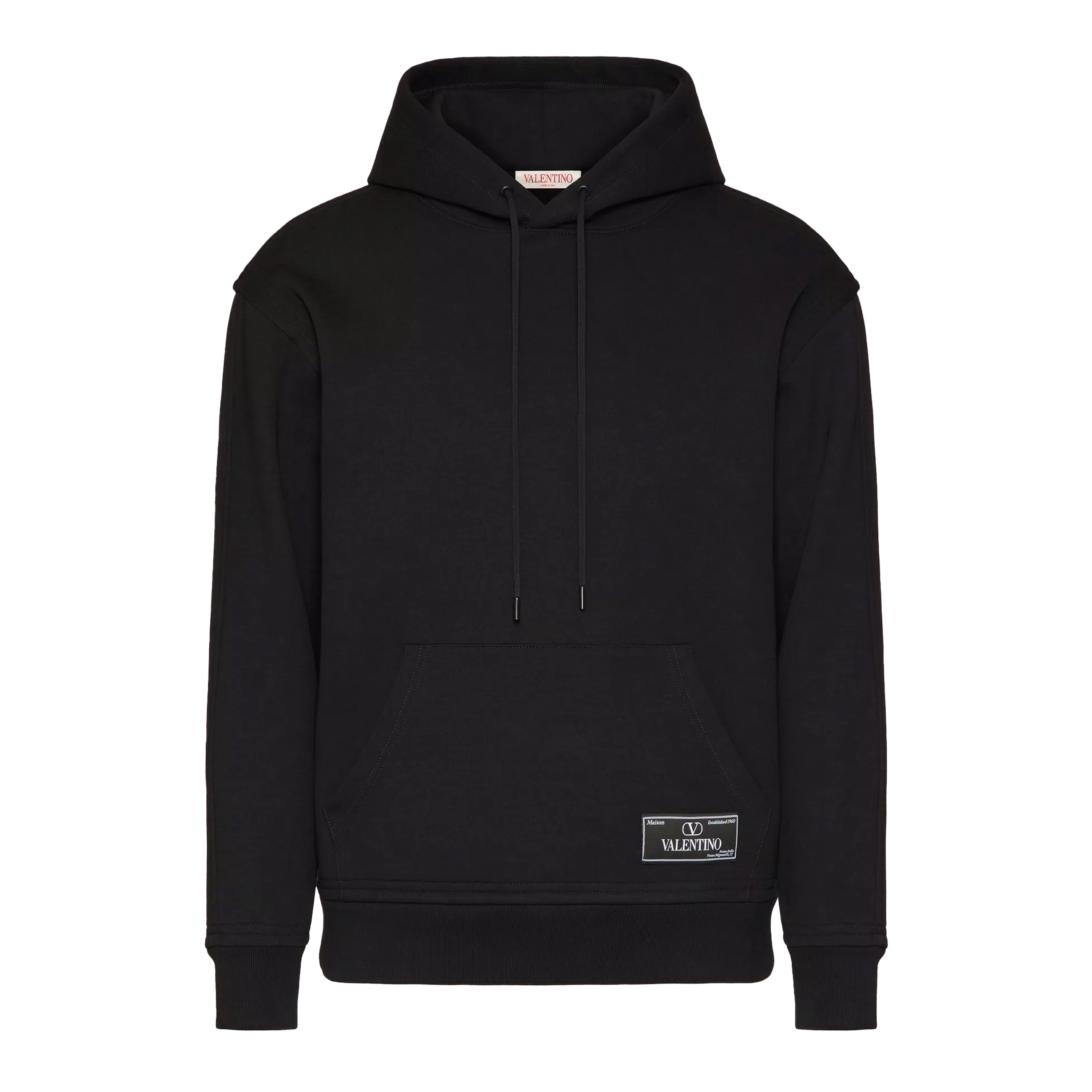Buzo Tipo Hoodie Negro Valentino Tag Logo