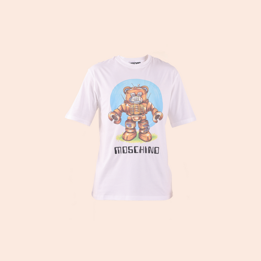 Camiseta Blanca Moschino Robotic Teddy Bear