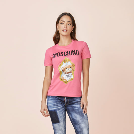 Camiseta Rosa Moschino Teddy Bear Mirrow