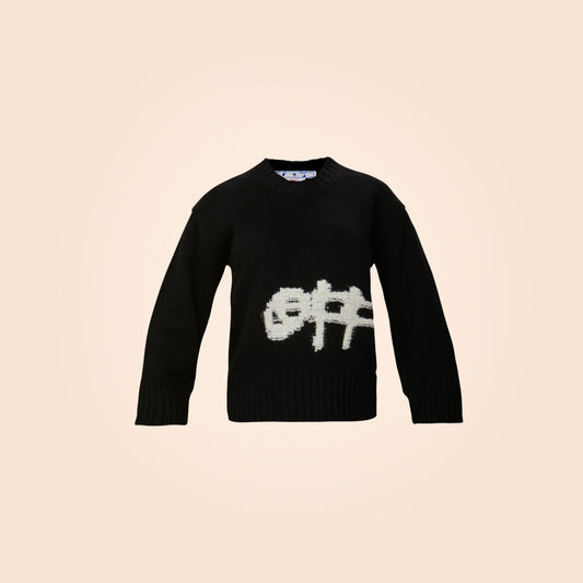 Jersey Negro Off-White De Intarsia