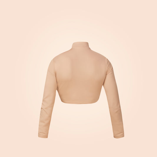 Top Marrón Off-White Recortado
