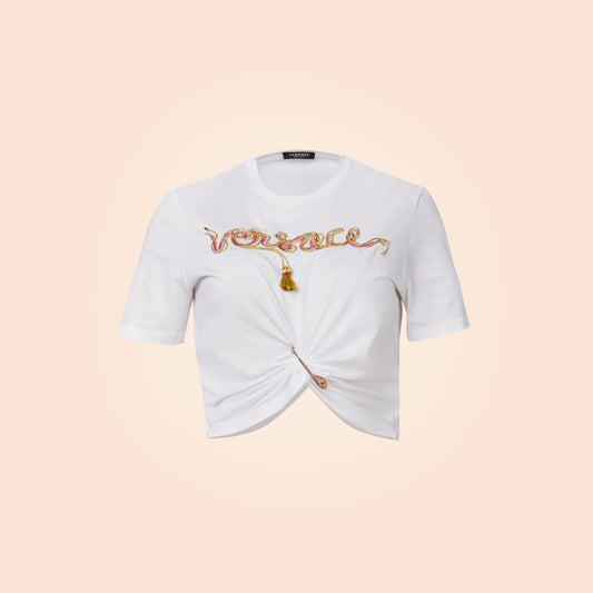 Camiseta Blanca Versace Sign Chapa