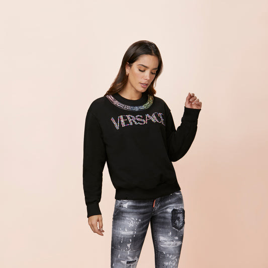 Suéter Logo Versace Negro